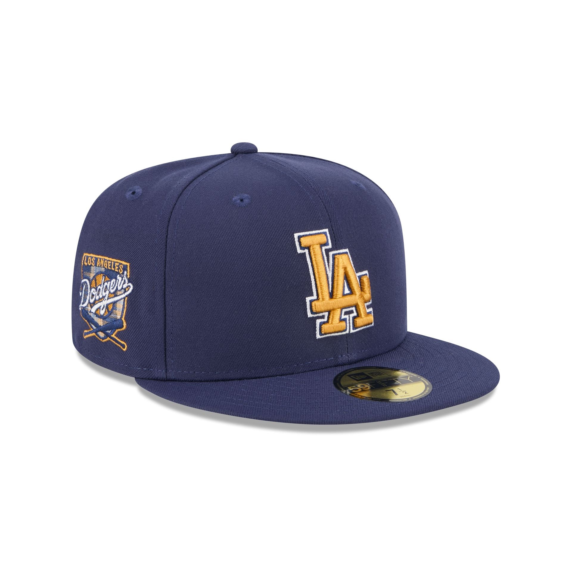 Los Angeles Dodgers Blue Tartan 59FIFTY Fitted Hat、mySite、vikingsvslions