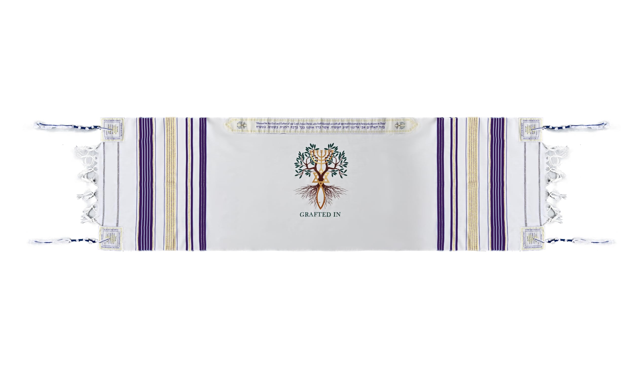  Holy Land Market Grafted IN - Messianic Christian Prayer Shawl/Tallit Prayer Shawl - Creation and Restoration Talit、mySite、elrpsem3k