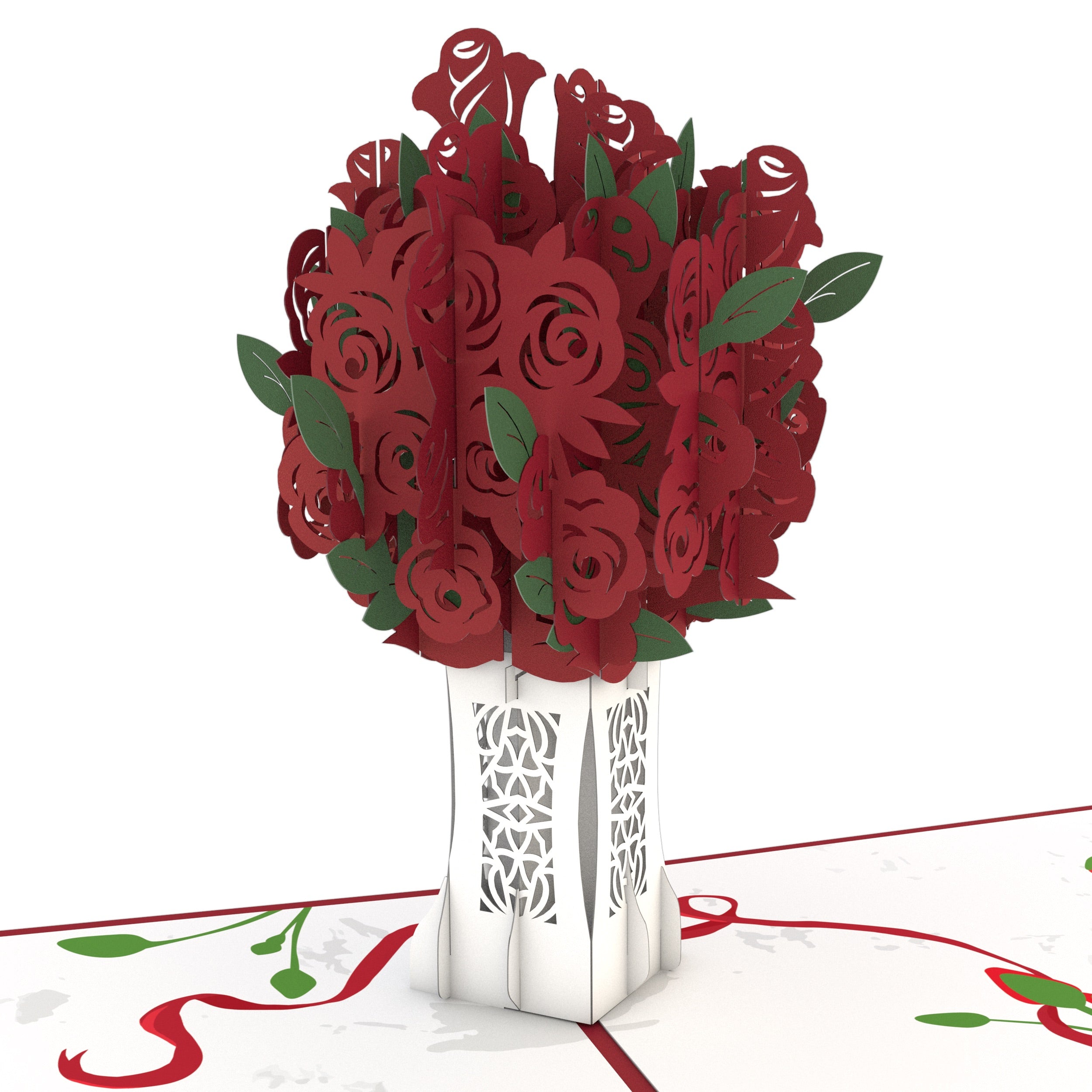 Red Rose Arrangement Pop-Up Card、mySite、solidvoid
