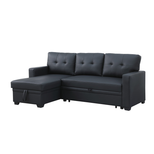 Upholstered Pull out Sectional Sofa with Chaise、、casual