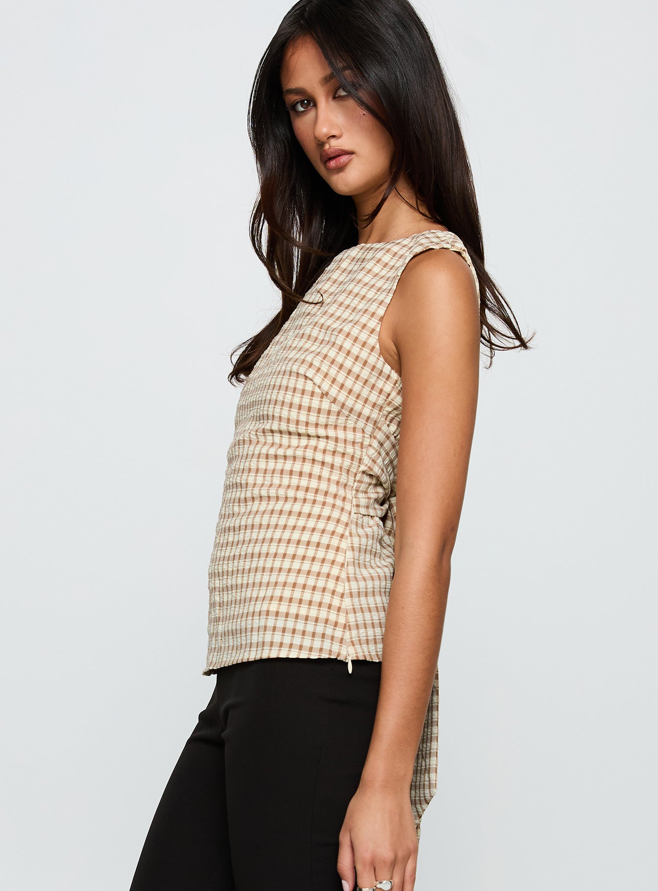 Michaud Top Brown Gingham、mySite、solidvoid