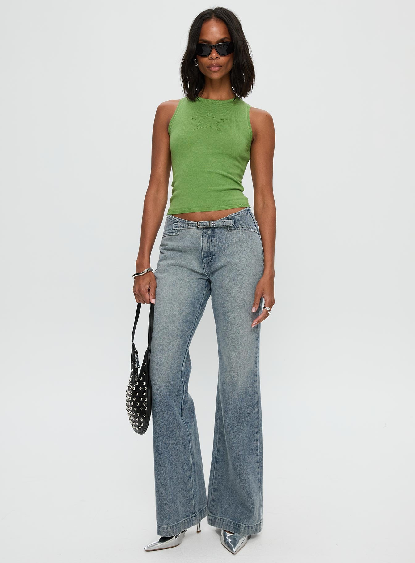 Slow Ride Belted Jeans Light Blue、mySite、solidvoid