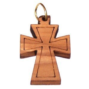 Maltese Olive wood Cross Laser pendant (2.9x1.9 cm or 1.1x0.75)、mySite、elrpsem3k