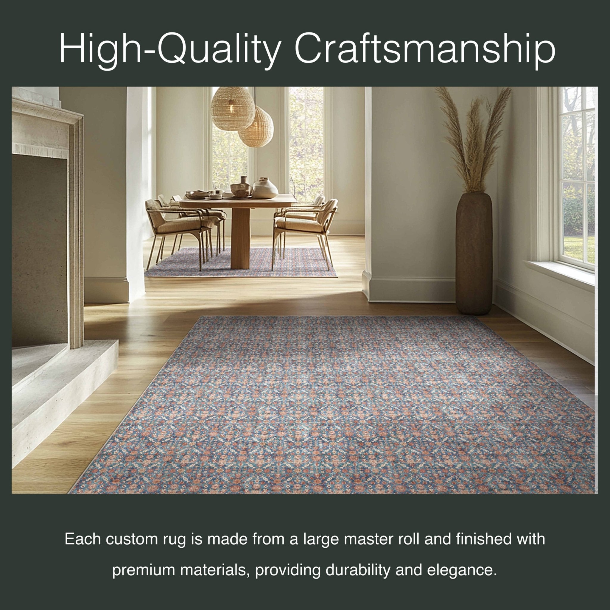 Hilda Vintage Custom Rug - Flat-Pile, Personalized Sizes, Easy Maintenance、mySite、gigharbornorthrealestate