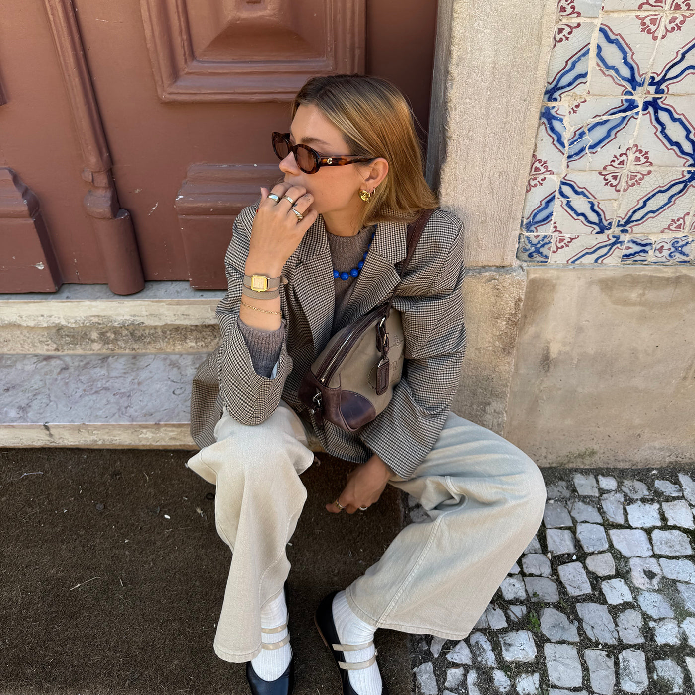 Gracieuse Petite Watch Double Leather, Rugby Tan, Gold Colour、mySite、botmansion