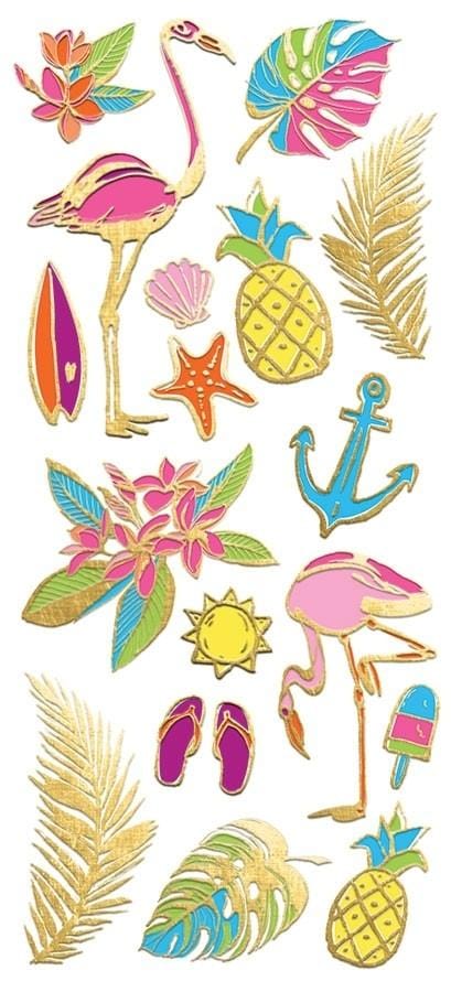  Decorative Stickers - Neon Tropical Faux Enamel、mySite、ghnorth