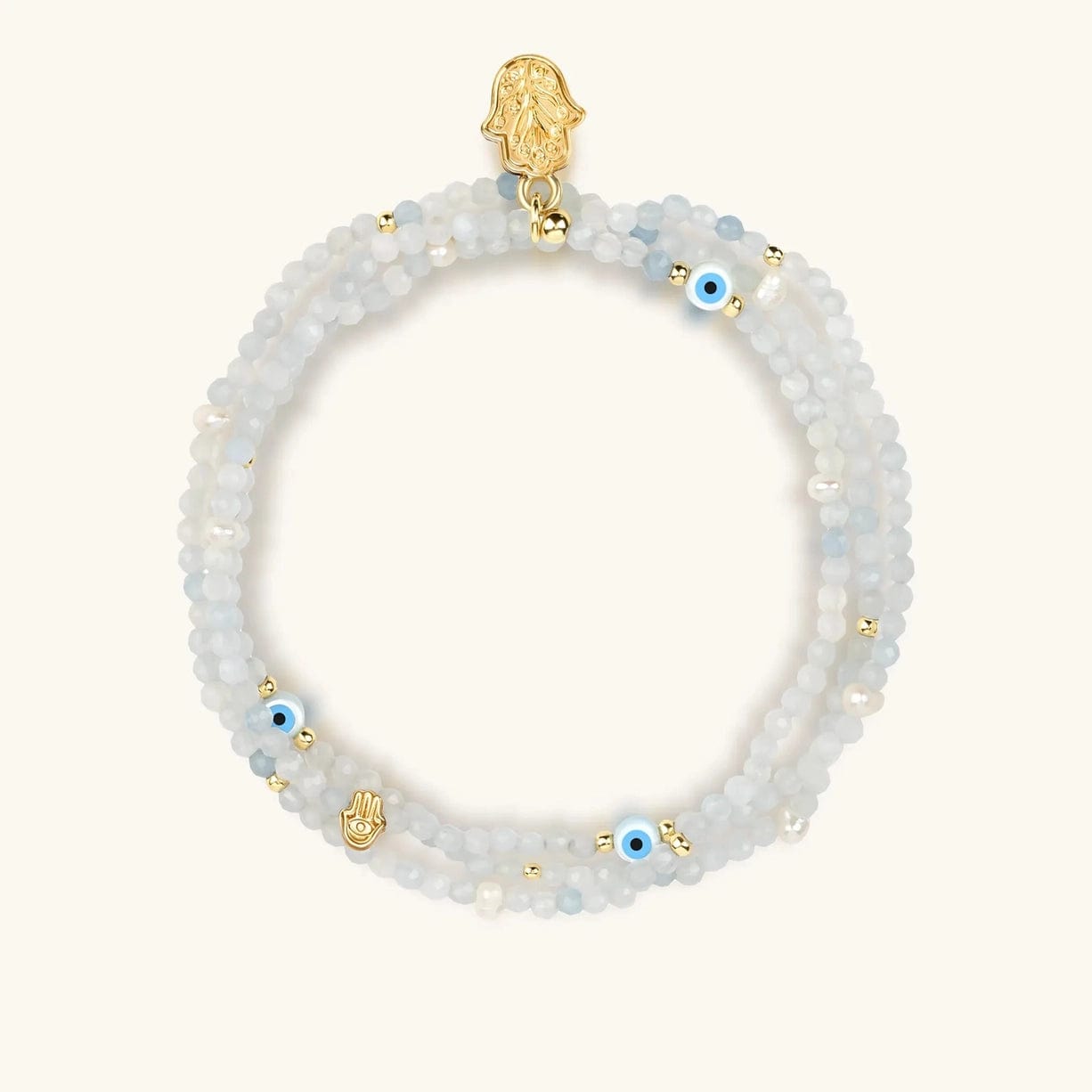 Dreamy Spirit Aquamarine Evil Eye Bracelet、mySite、topwebapps