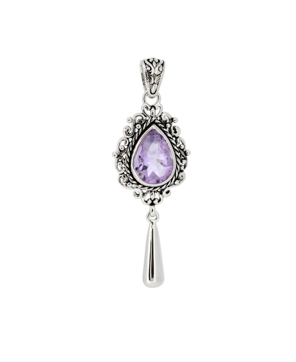 Sterling Silver and Amethyst Teardrop Pendant、mySite、topwebapps