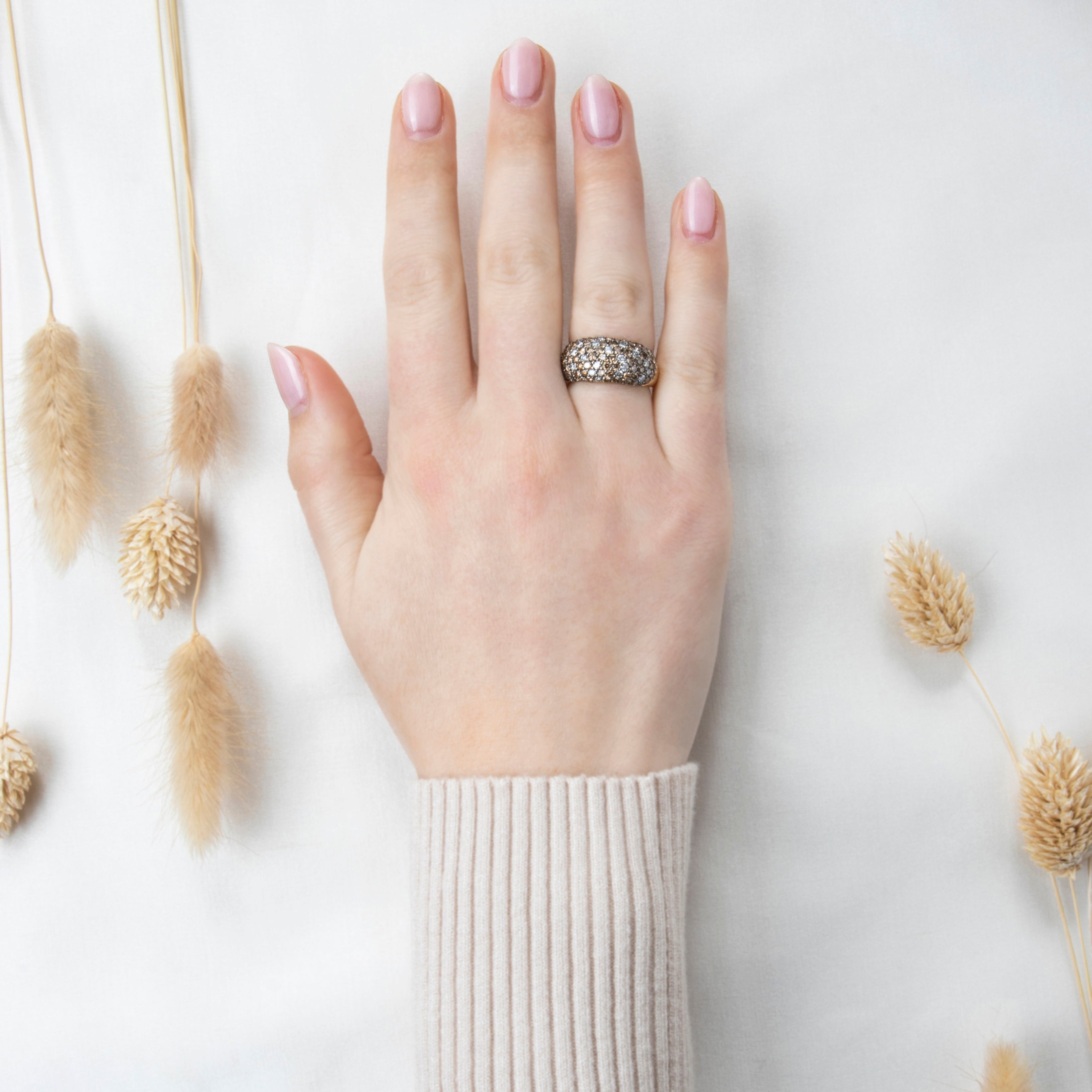 Vintage Effy 14k Yellow Gold 1.4cttw Champagne & White Diamond Cocktail Ring、mySite、hinf8tx79