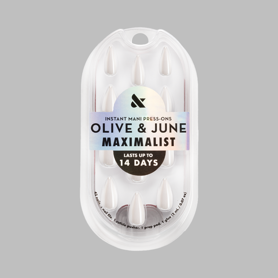 White Jelly Chrome - Press-On | Medium | Stiletto、mySite、solidvoid