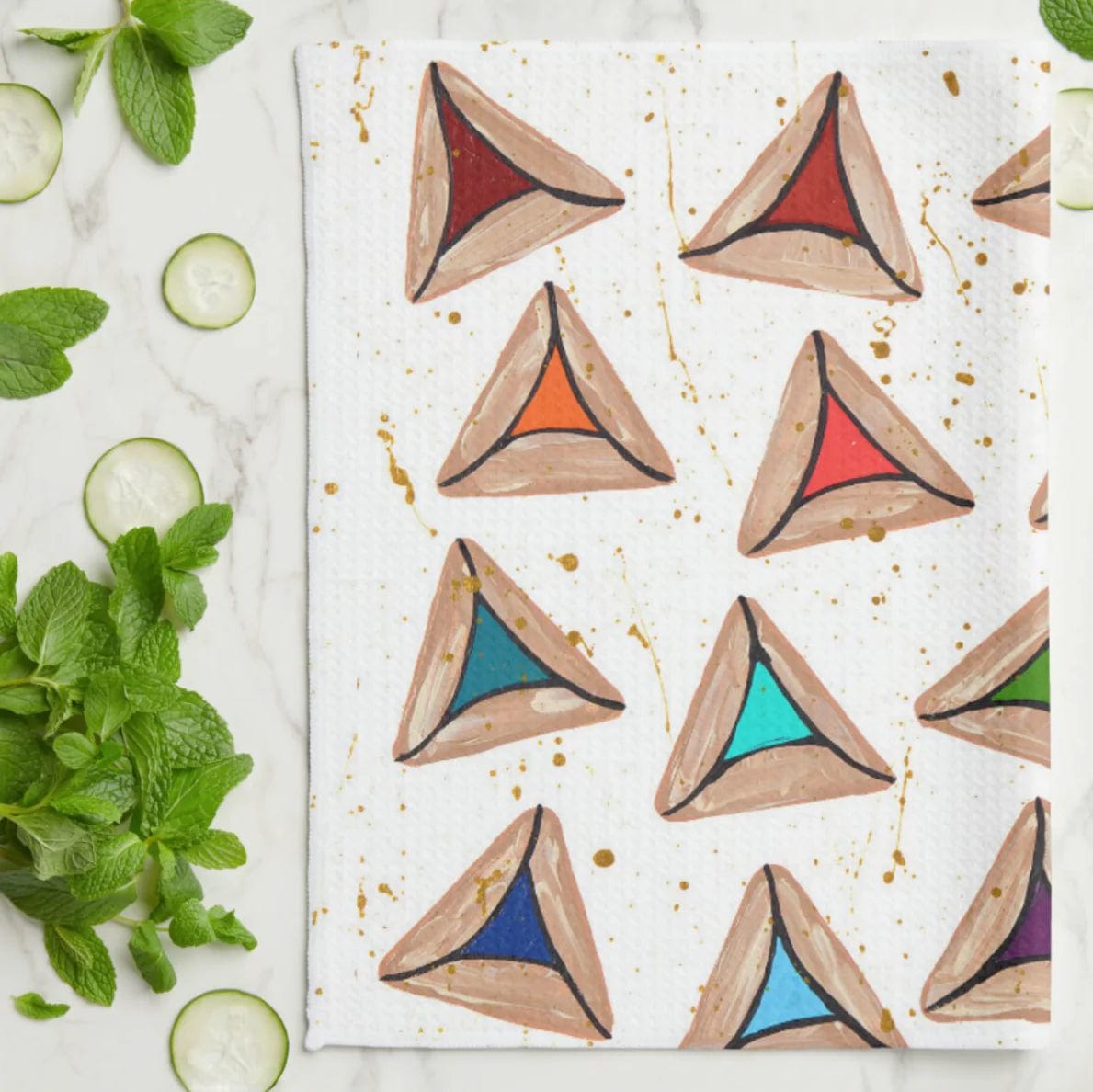 Rainbow Hamantaschen Kitchen Tea Towel、mySite、topwebapps