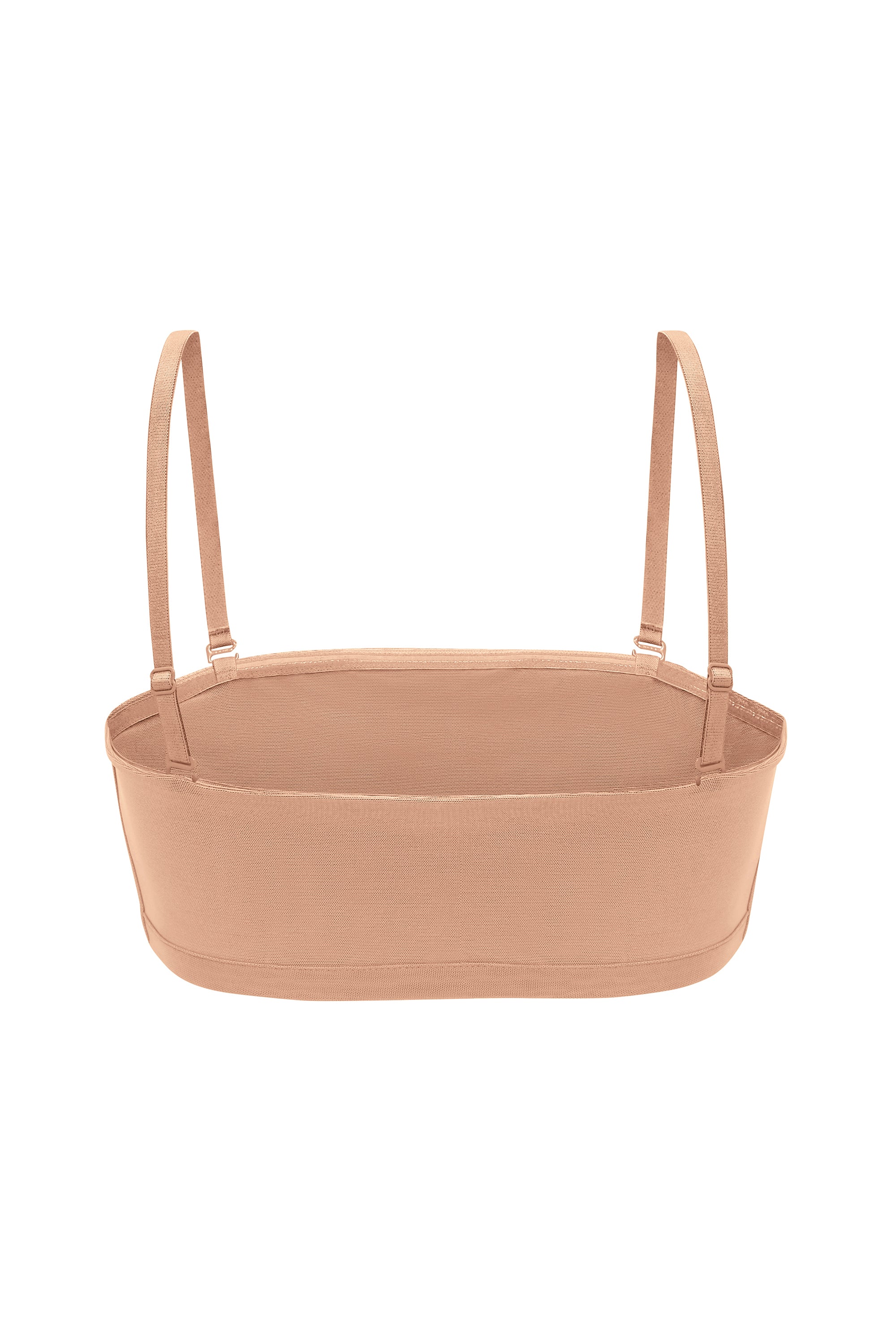Soft Mesh Bandeau Bra in Warm Peach、mySite、solidvoid