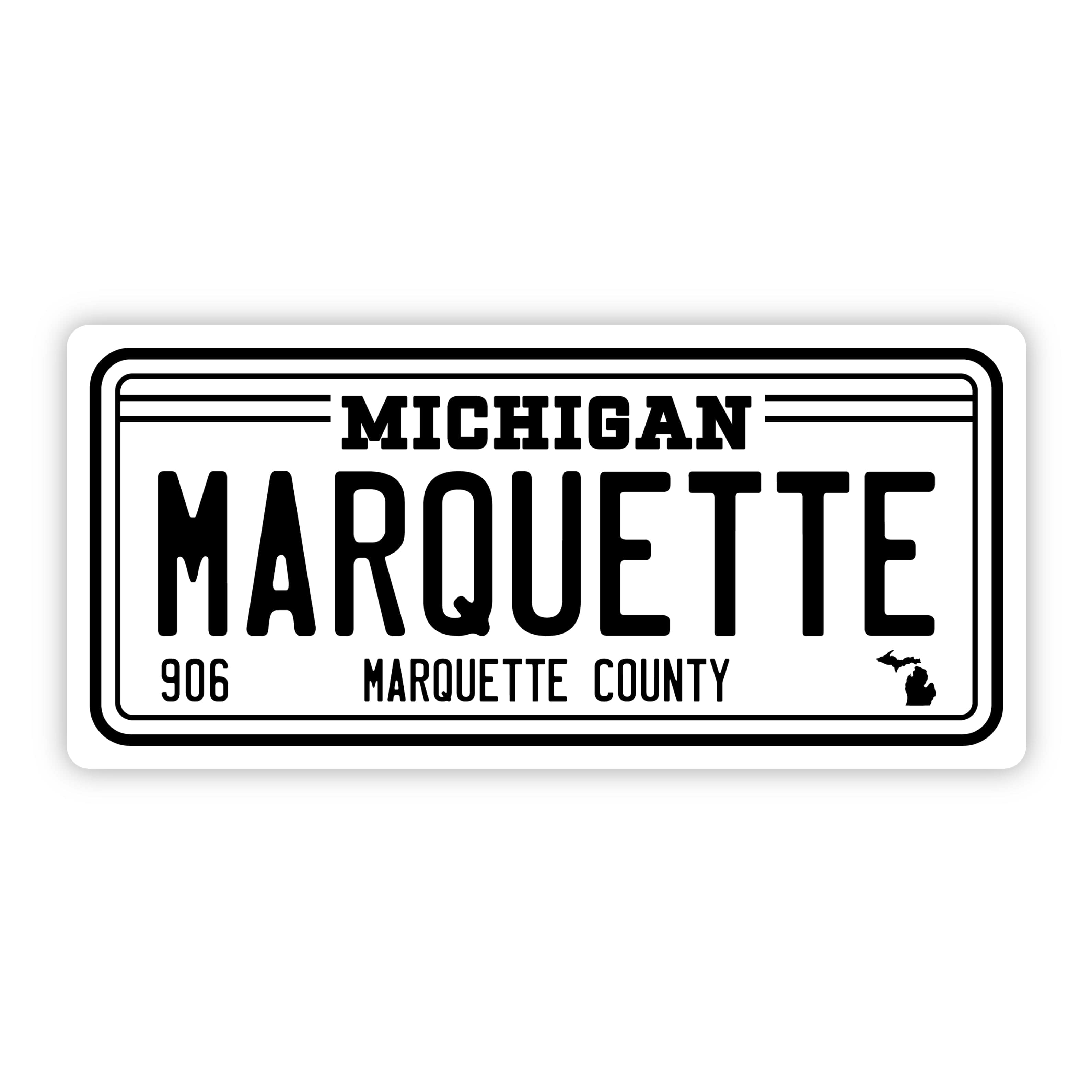  Marquette Michigan 906 Bumper Sticker (5 inch)、mySite、ghnorth