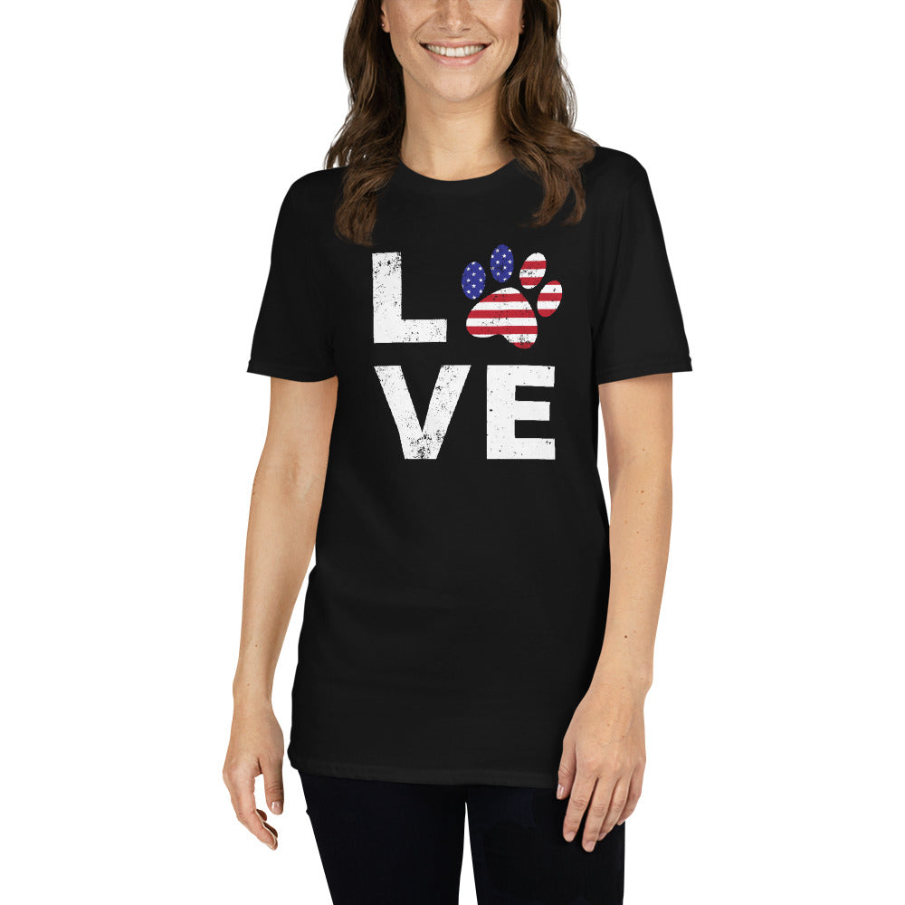 Patriotic Paw Love T-Shirt、mySite、camillekostekn