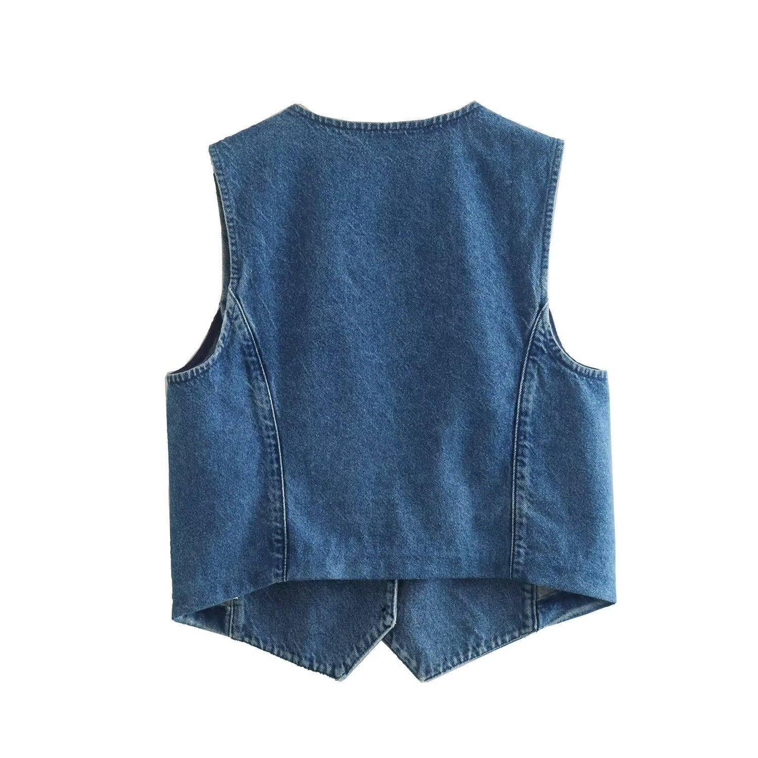 Kenzie’s Denim V-Neck Button Vest、mySite、garagedoors4me