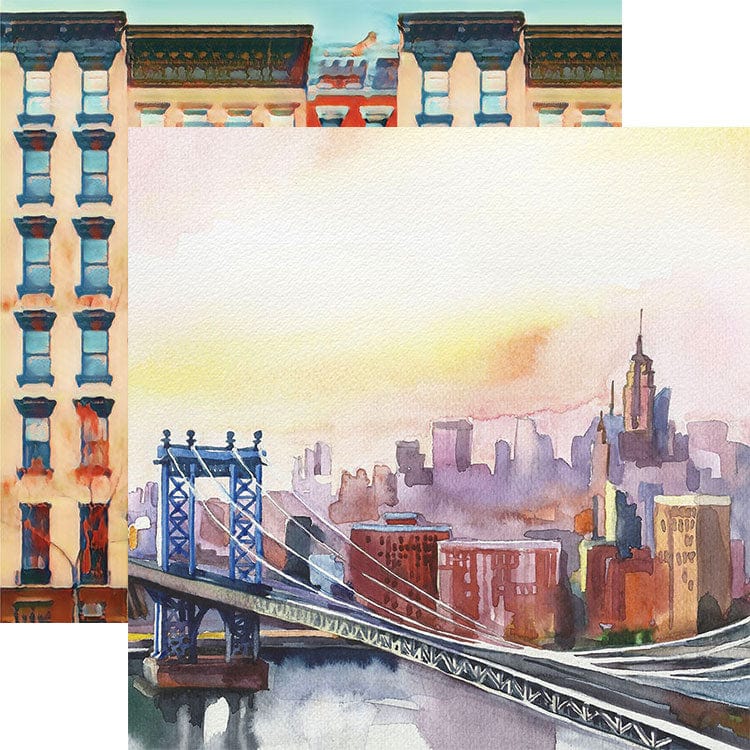  New York City Watercolor 12 x 12 Scrapbook Paper Set、mySite、ghnorth