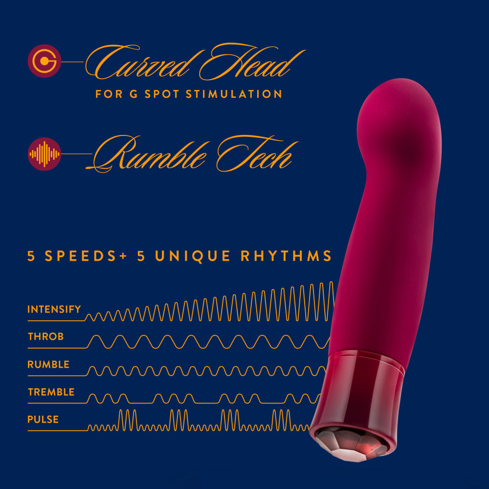 Oh My Gem By Blush® | Classy: 5.5 Inch Warming G Spot Stimulation Vibrator in Garnet with Powerful RumboTech™ Technology、mySite、bottomscart