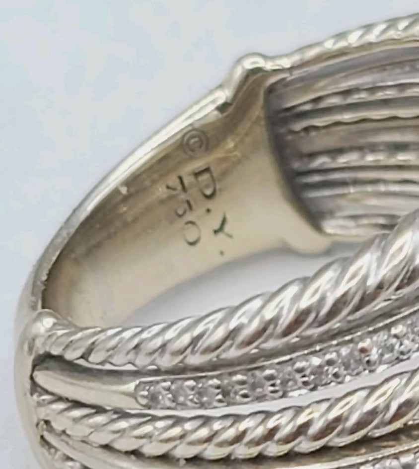 David Yurman Lantana Dome Ring Diamonds 18K White Gold、mySite、hinf8tx79