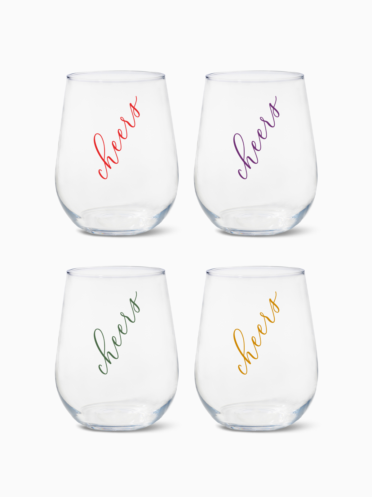Classic Cheers (Color) - RESERVE 16oz Stemless Wine Tritan Copolyester Glass、mySite、camillekostekn