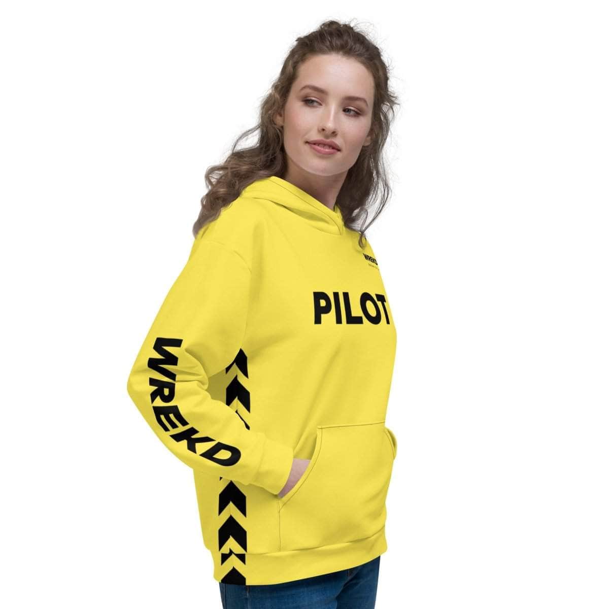  WREKD Drone Racing Unisex Hoodie - Yellow、mySite、merchandisen