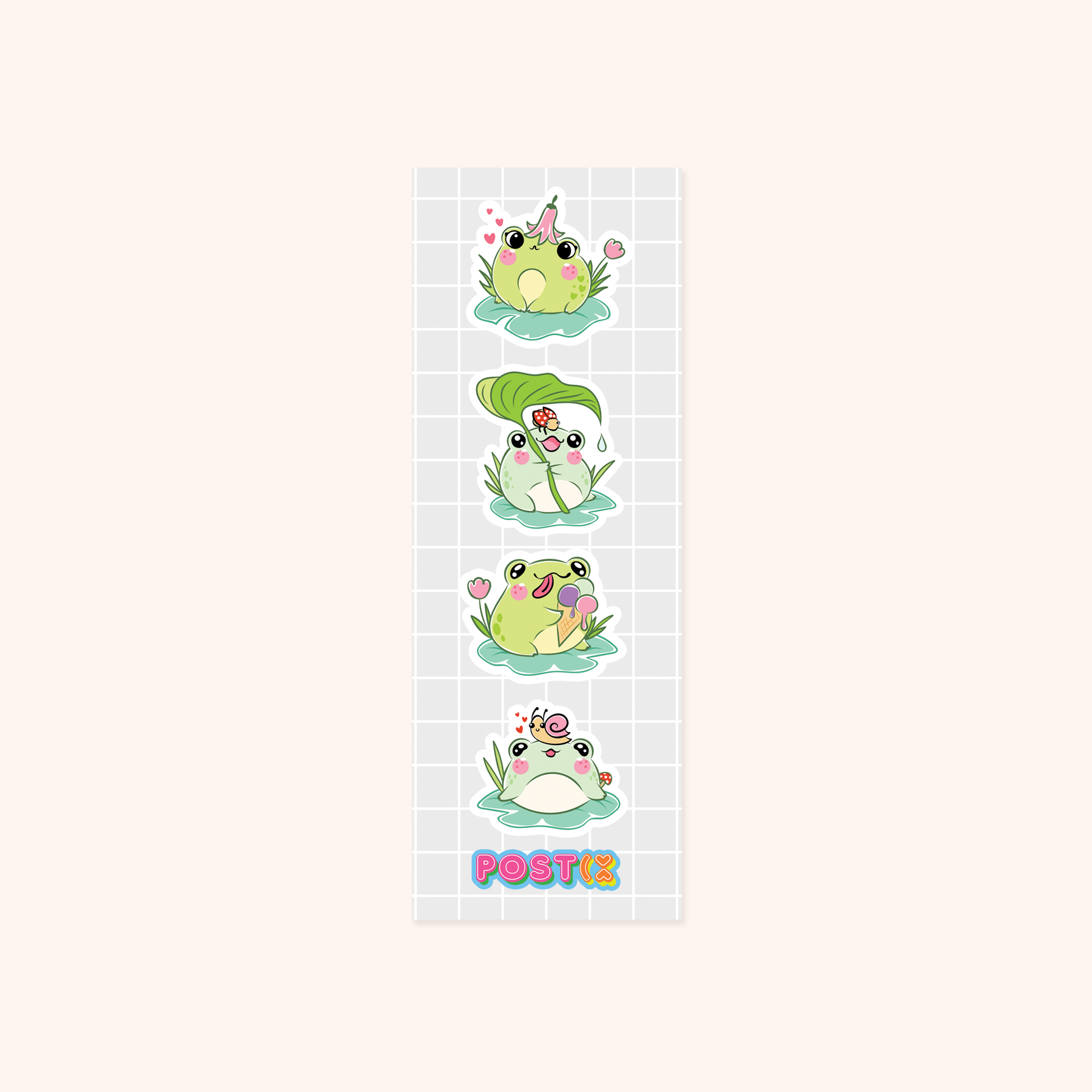  Adorable Frog Strip Sticker Sheet、mySite、ghnorth