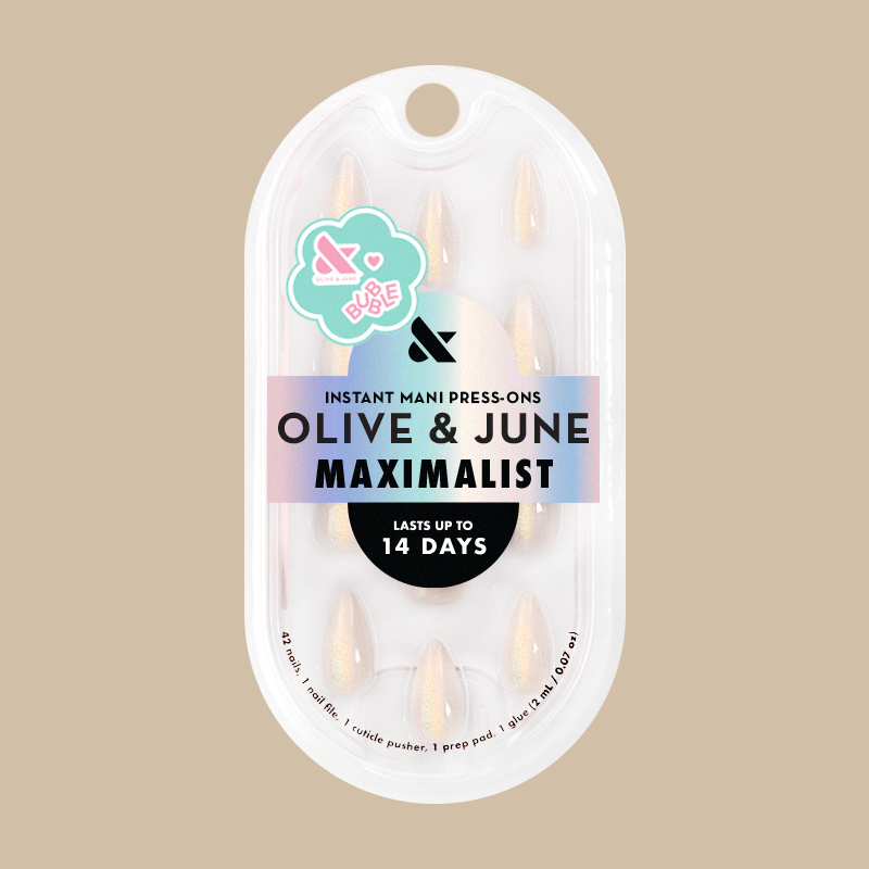 Neutral Iridescent Velvet - Press-On | Medium | Stiletto、mySite、solidvoid