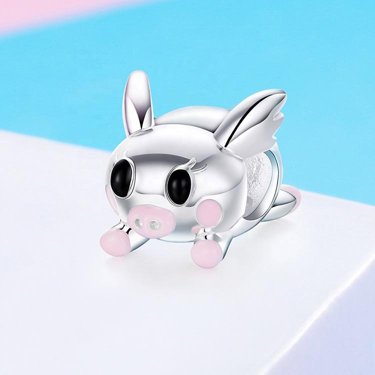 Pig Charms, Pandora Style! Thug Pig, Love You Pig and more! Sterling Silver with CZ、mySite、g9winljtr