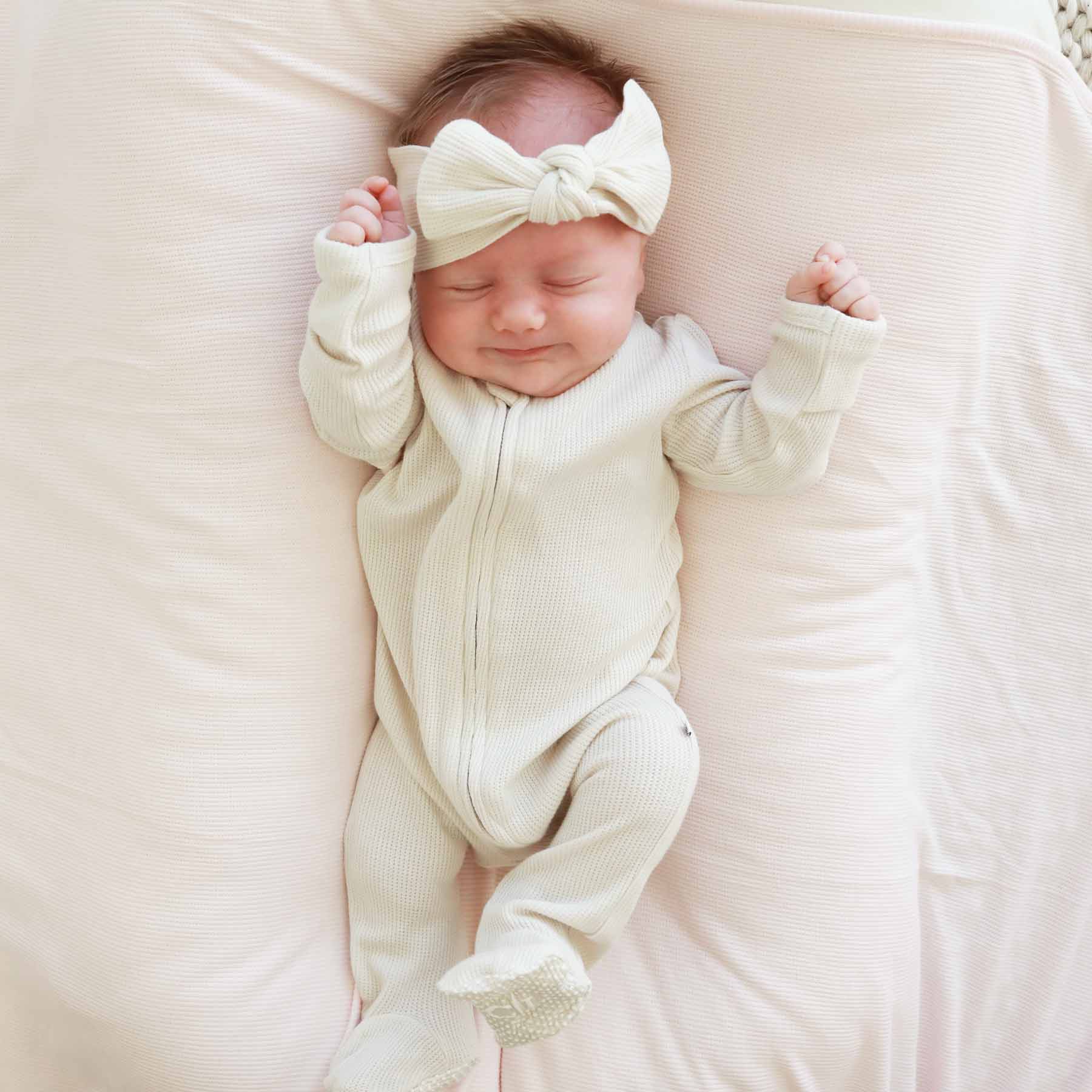  Eggshell Bamboo Waffle Knit Large Bow Headwrap、mySite、layawaytickets