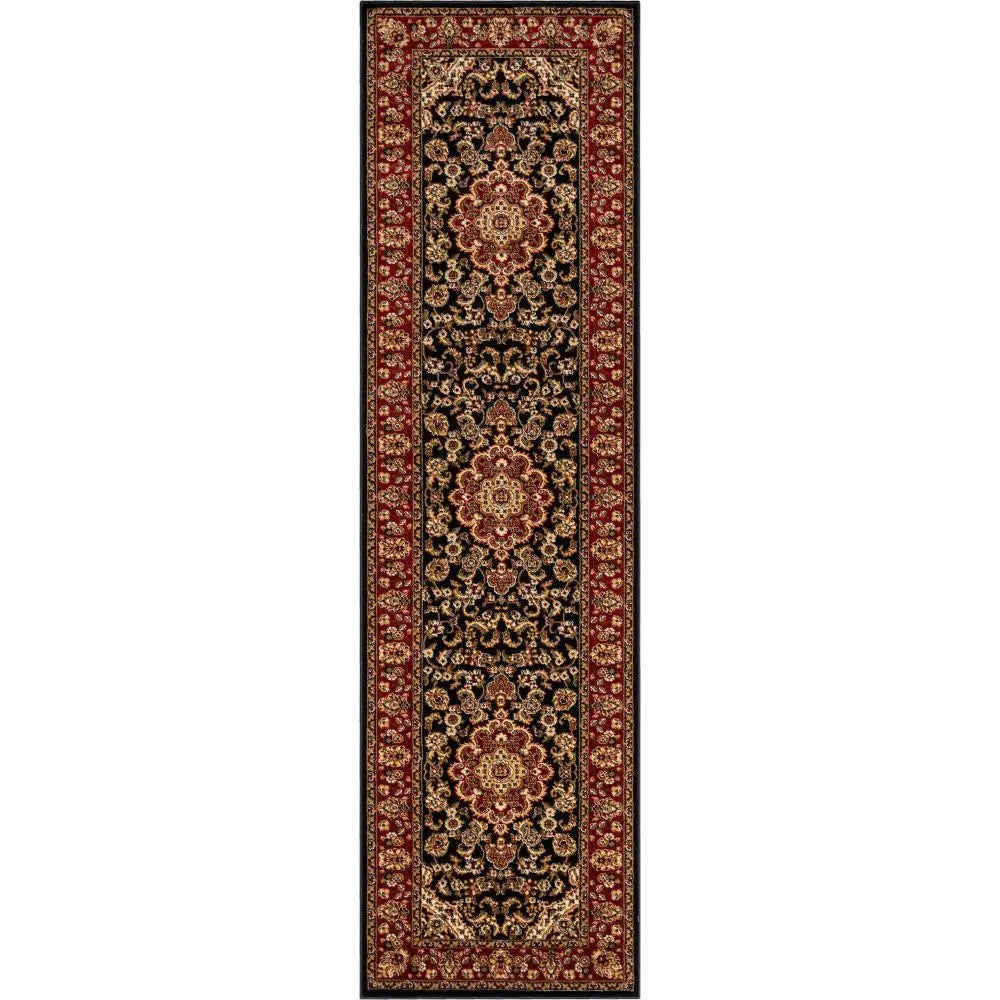 Medallion Kashan Black Traditional Rug、mySite、gigharbornorthrealestate
