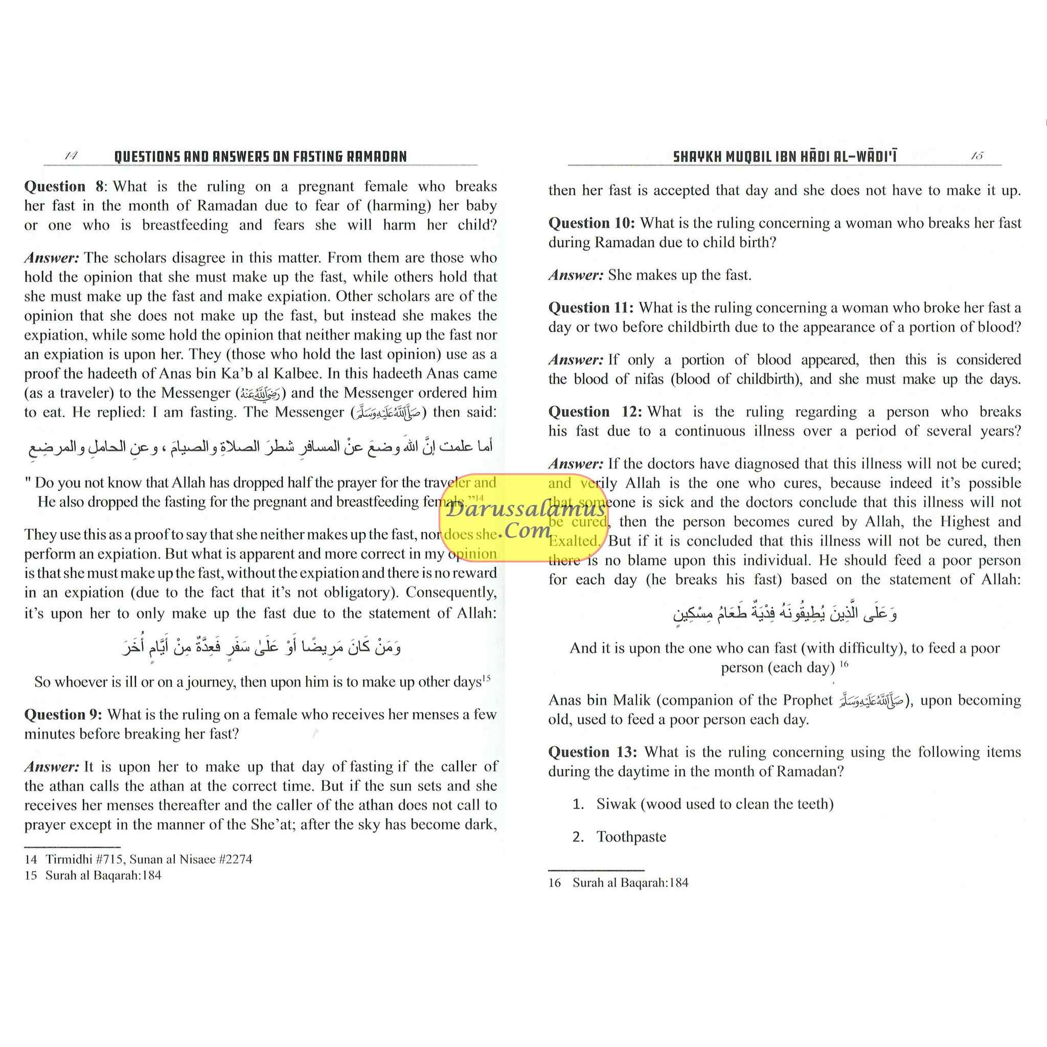 Questions and Answers on Fasting Ramadan By Shaykh Muqbil Bin Hadi Al-Waadii、mySite、topwebapps