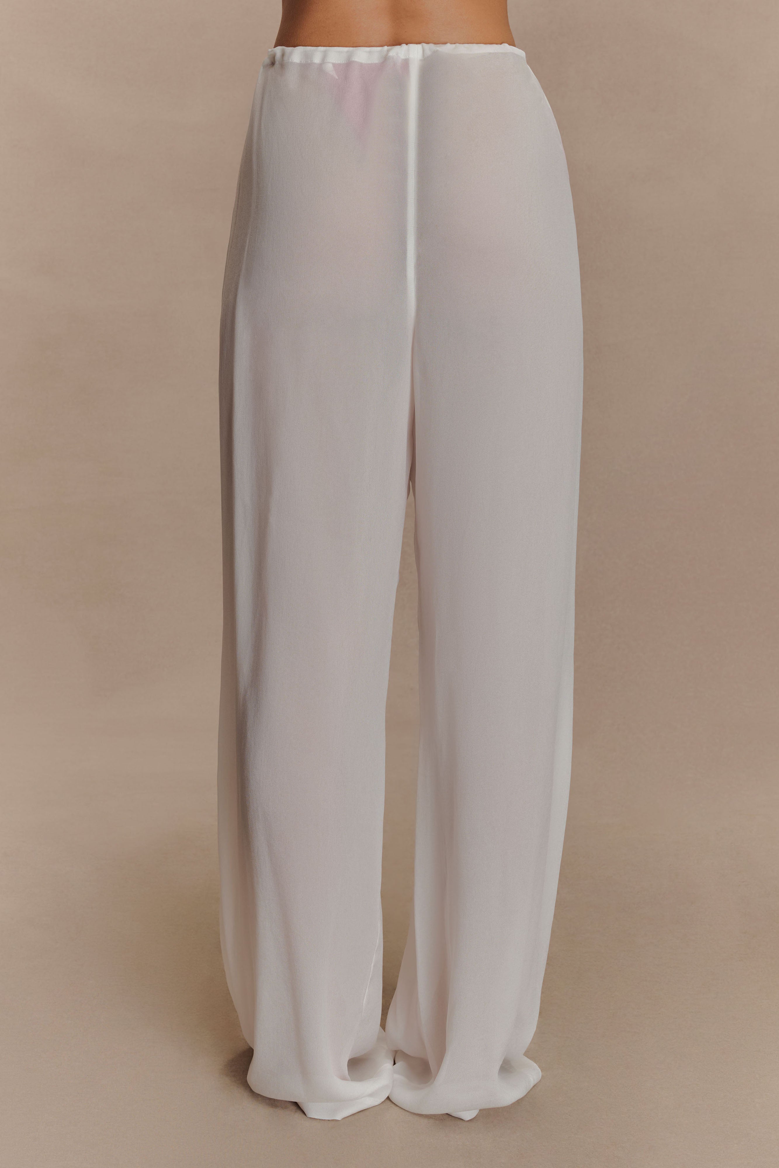 Tonya Sheer Straight Leg Pant - Ivory、mySite、solidvoid