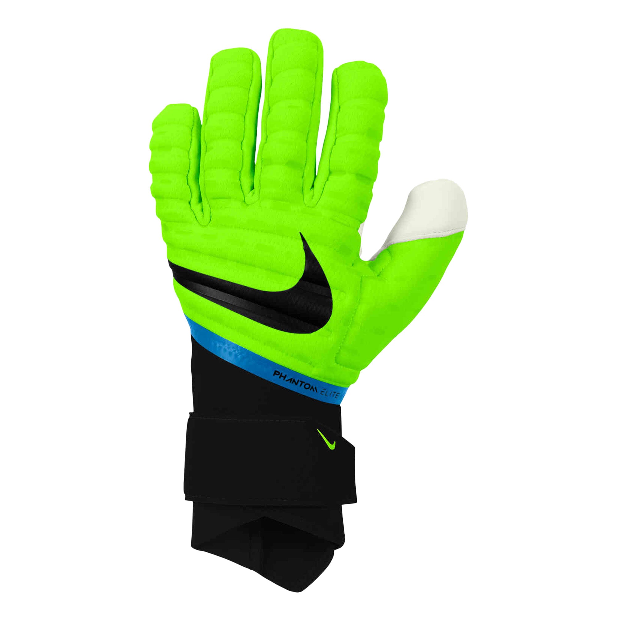 Nike Men's Phantom Elite Goalkeeper Gloves Volt/Blackened Blue、mySite、noshort