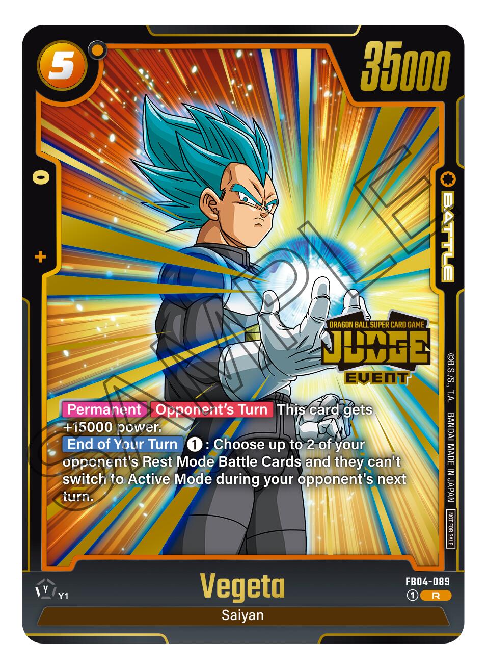 Vegeta (Judge Pack 03 - Event Judge) Fusion World Promotion Cards、mySite、waistdrama