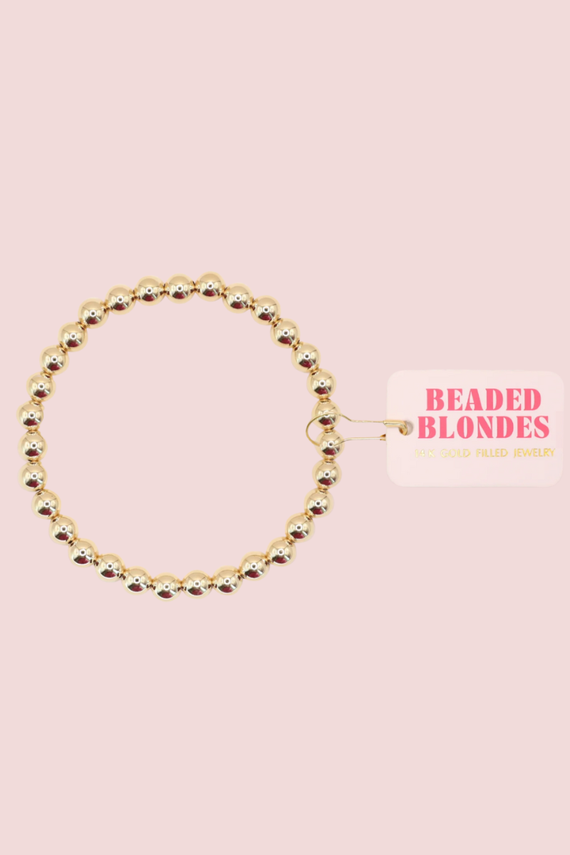 6MM Gold Beaded Bracelet- S/M、mySite、hinf8tx79