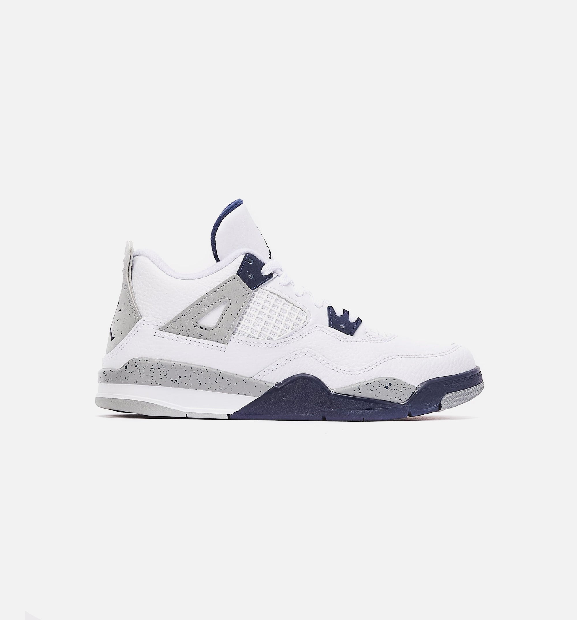 Air Jordan 4 Midnight Navy Preschool Lifestyle Shoes - White/Blue、mySite、dreamappss
