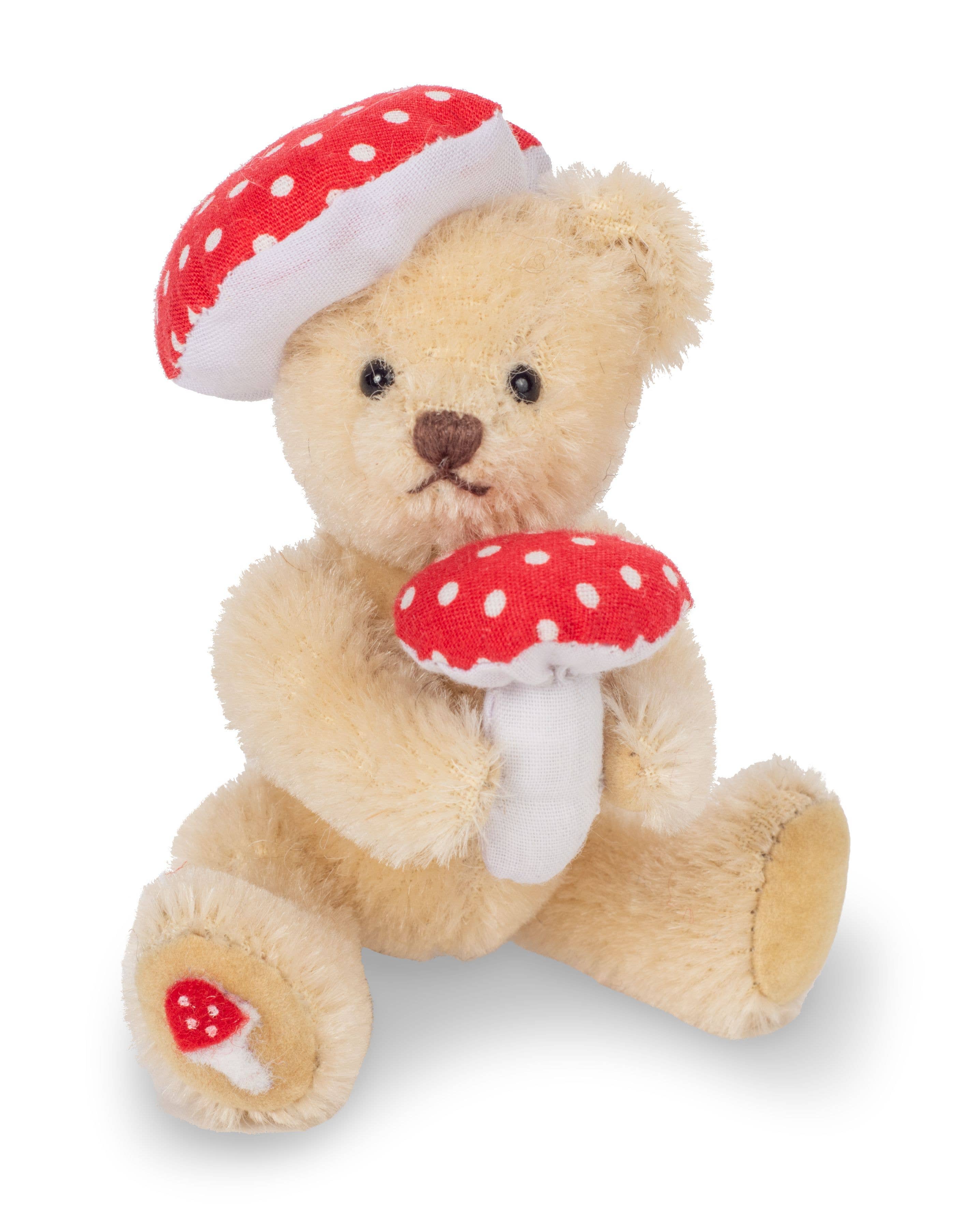 Miniature Lucky Toadstool Teddy Bear 10cm Limited to 150 Handmade、mySite、g9winljtr