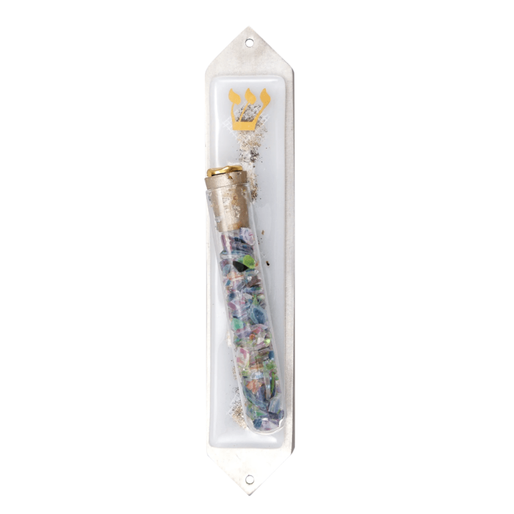 White Collage Wedding Shards Mezuzah by Beames、mySite、topwebapps