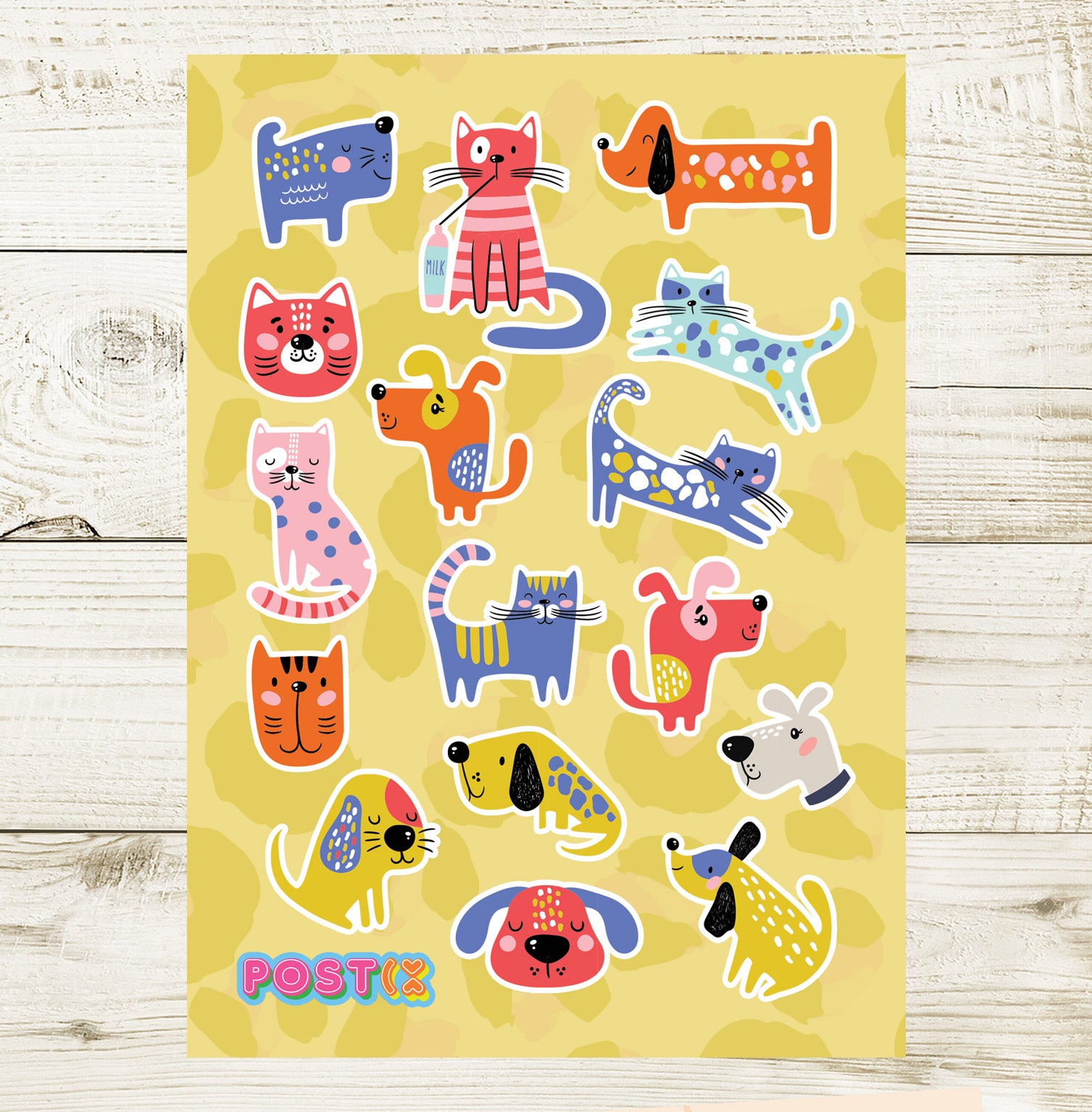  Rainbow Cats & Dogs Sticker Sheet、mySite、ghnorth
