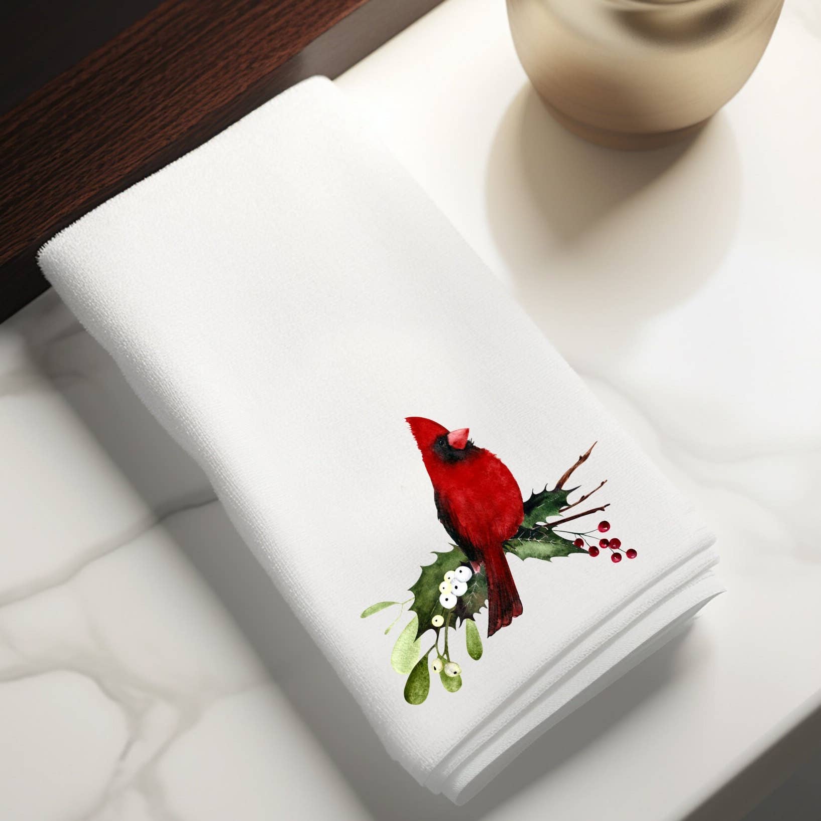 Holiday Cardinal Microfiber Finger Towel for Nature Lovers、mySite、g9winljtr