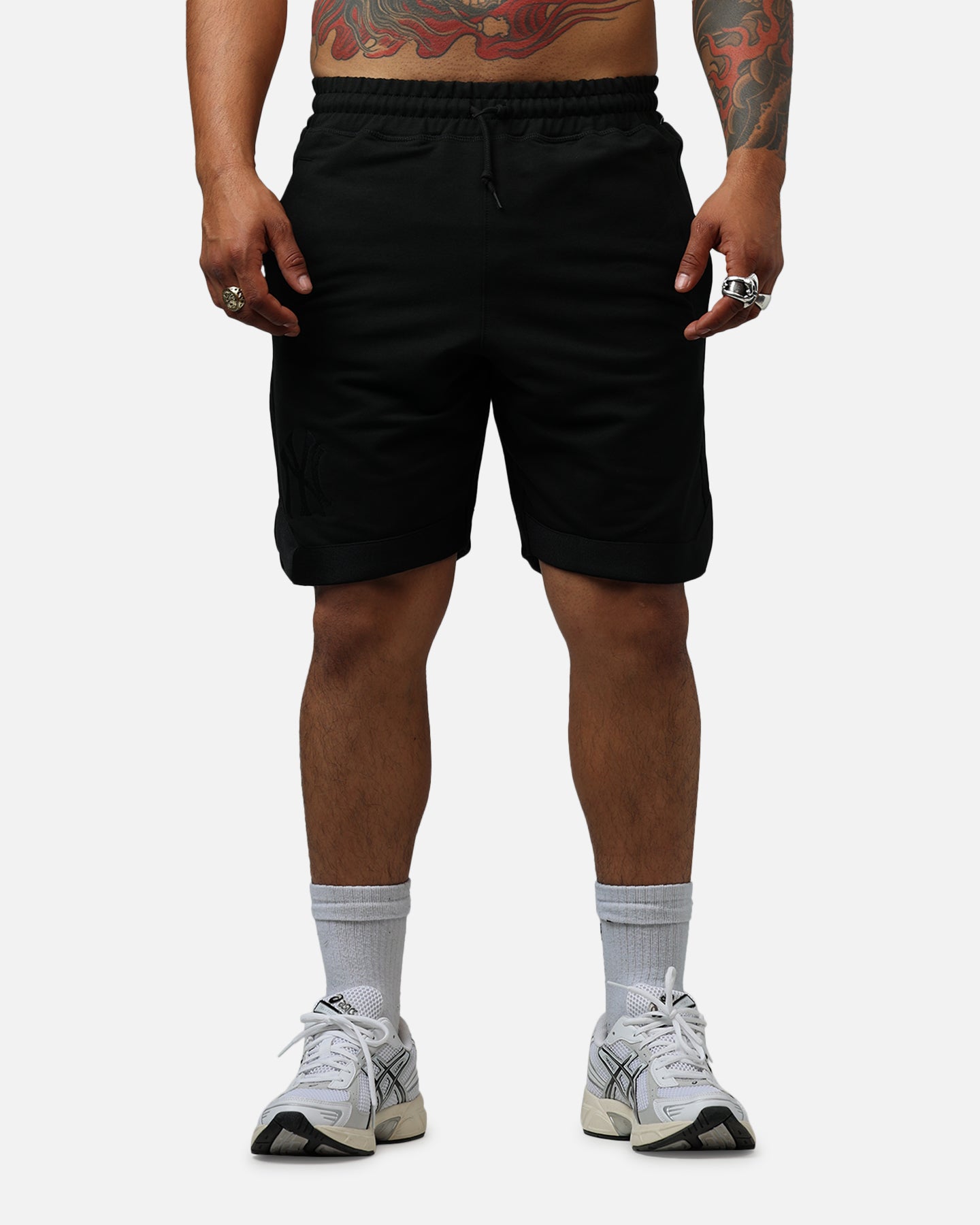 New Era New York Yankees Logo Select Shorts Black/Black、mySite、zt4zffjzw