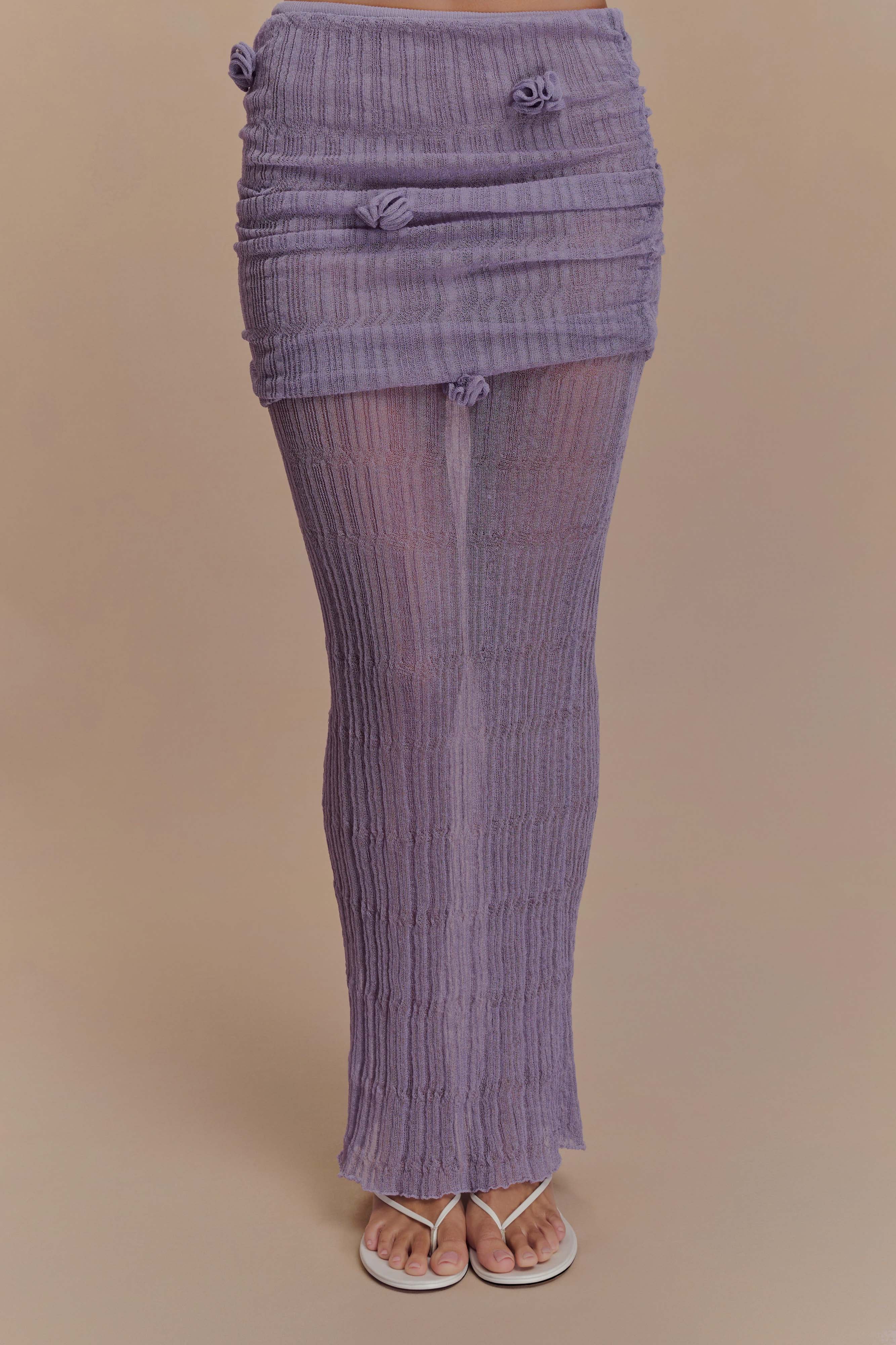Orianna Orchid Knit Maxi Skirt - Orchid、mySite、solidvoid