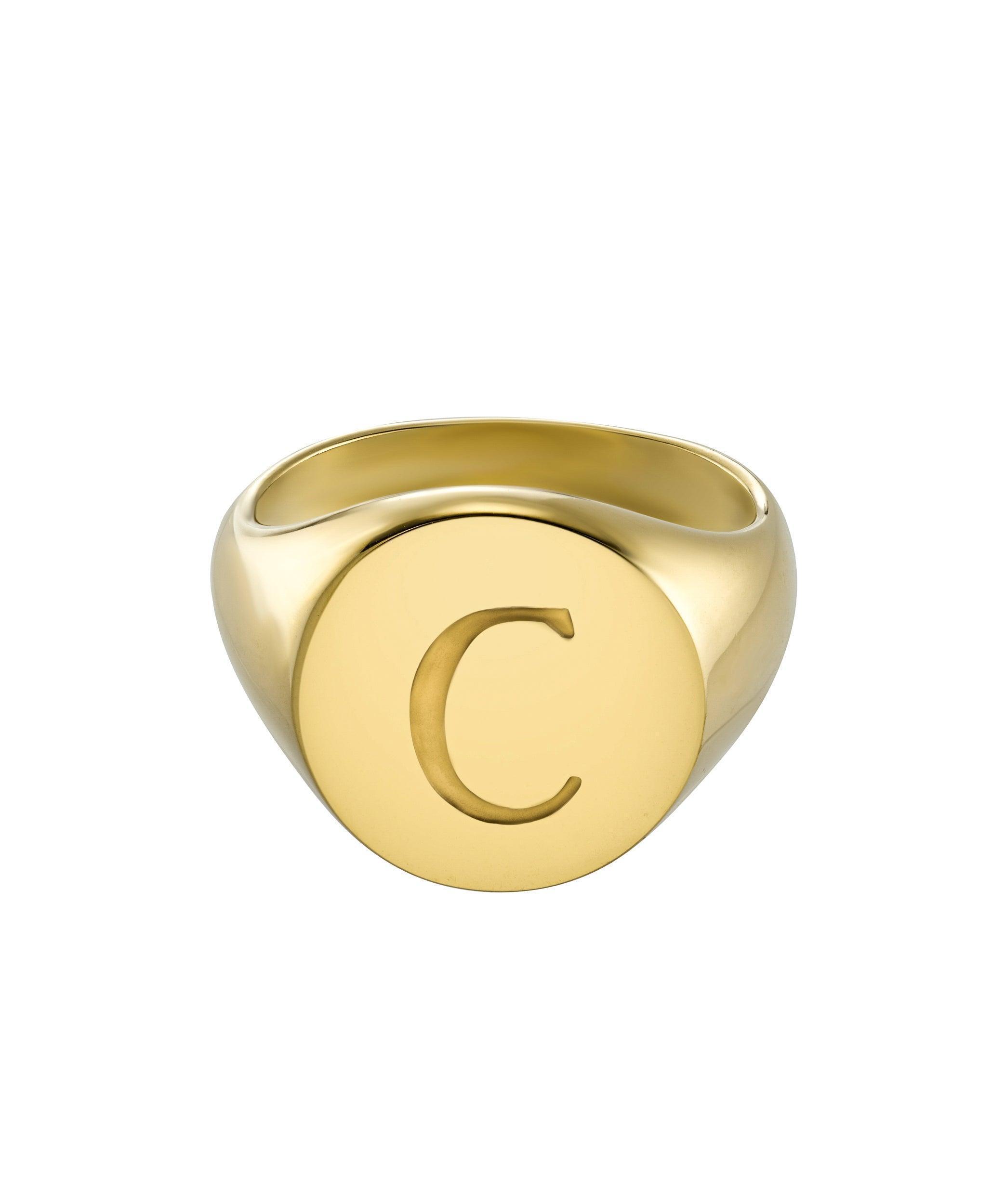 Letter Signet Ring 18ct Gold Vermeil、mySite、botmansion