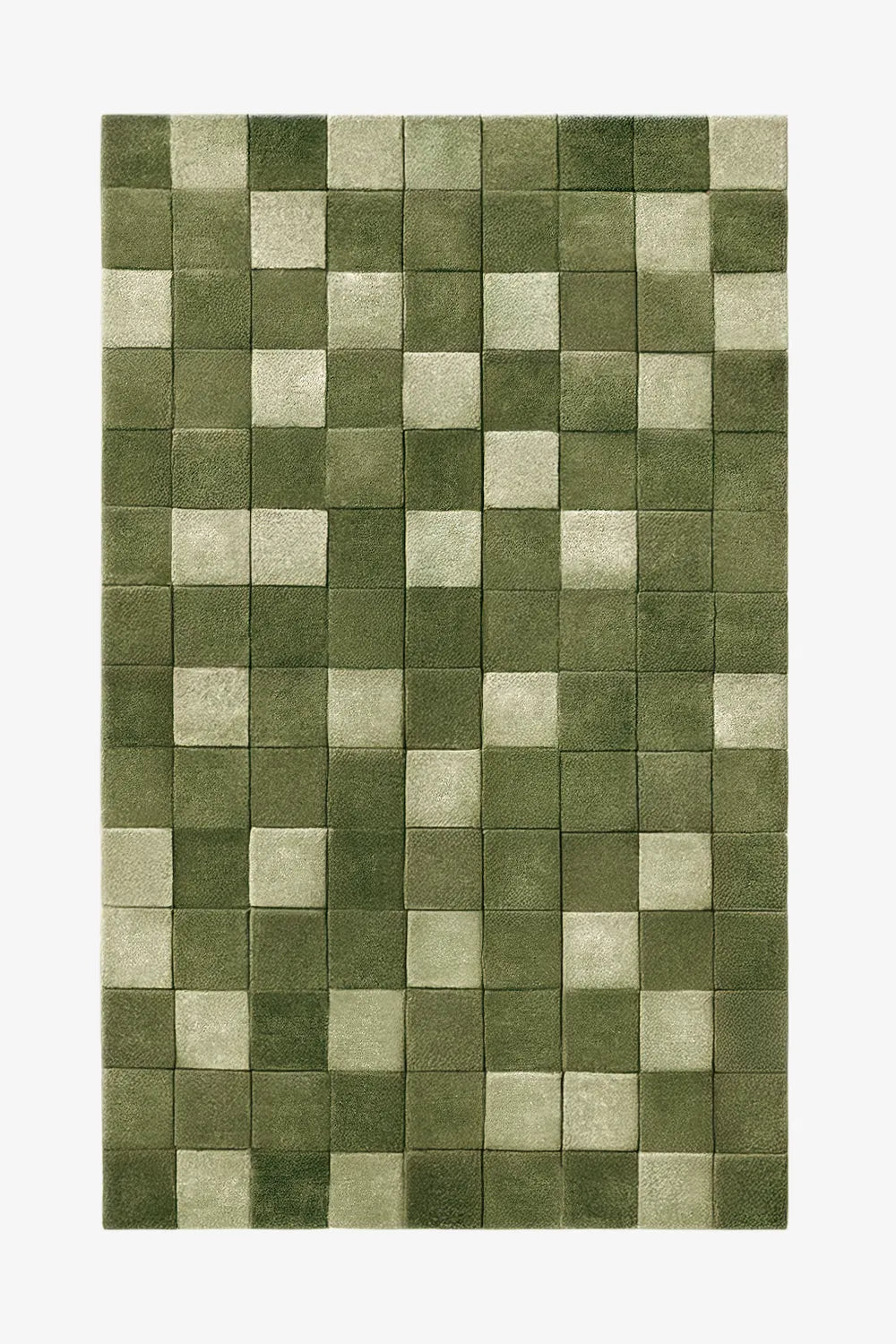 Olive Green Plaid Hand Tufted Wool Rug、mySite、gigharbornorthrealestate