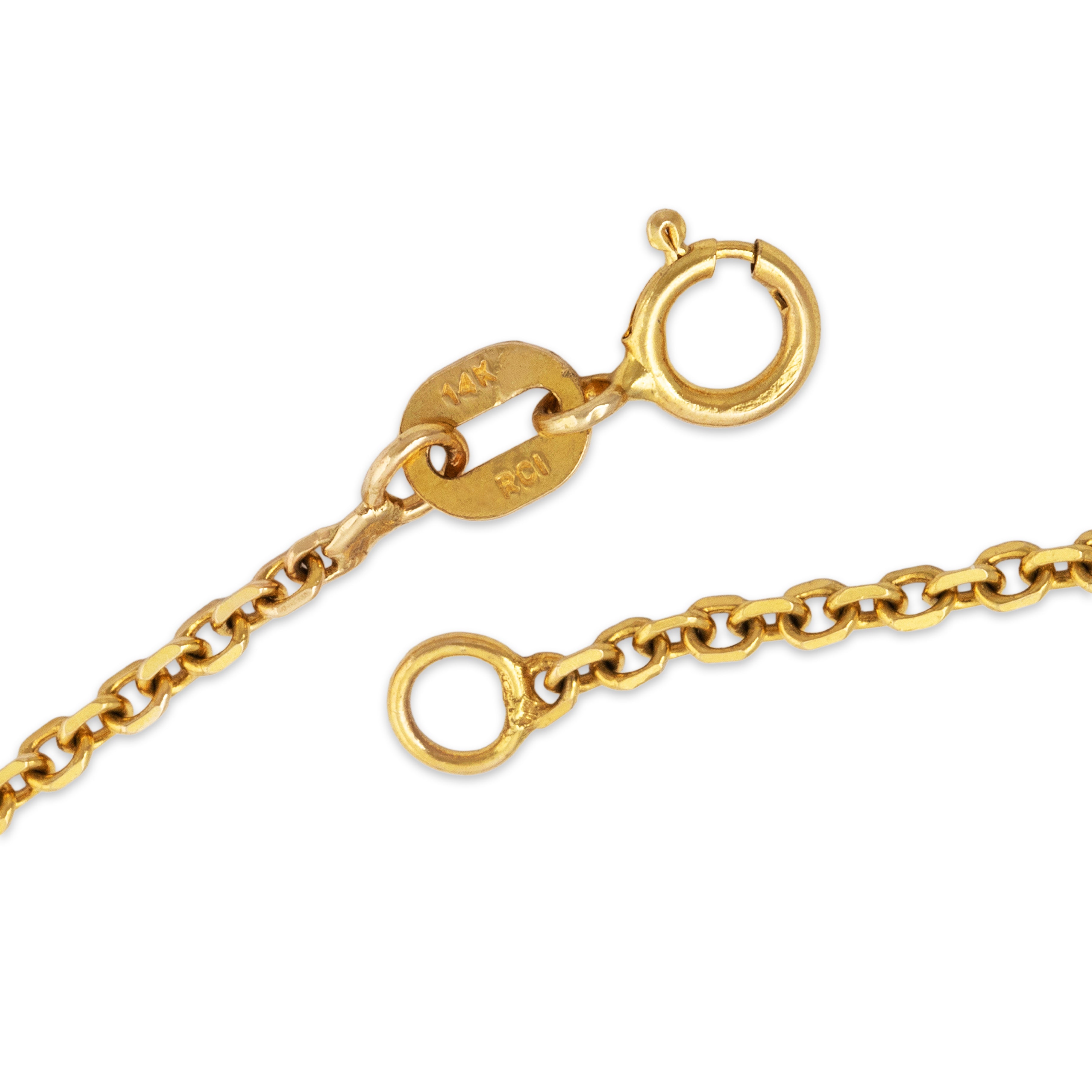 Vintage 14k Yellow Gold Delicate Oval Link Necklace 15、mySite、hinf8tx79