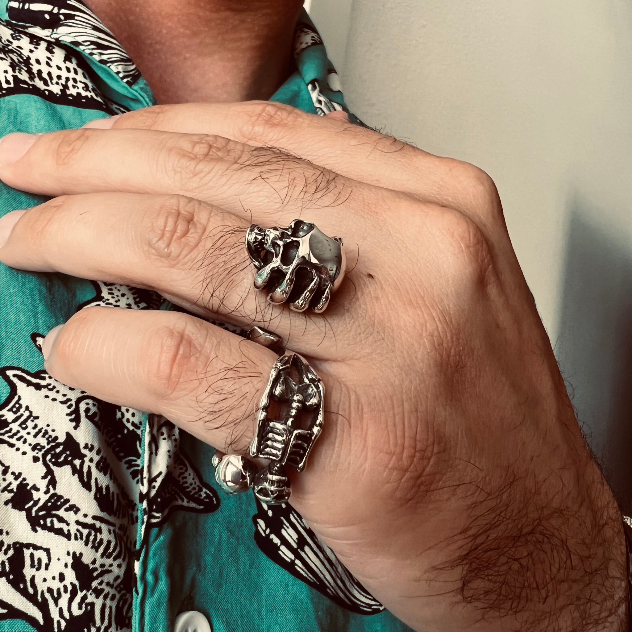 Sterling Silver Two Skeletons Ring / SSR0065、mySite、dreamappss