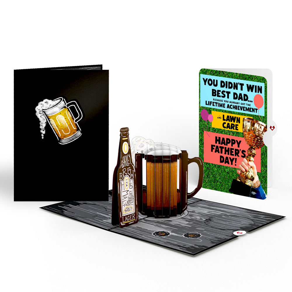 Beer Father's Day Pop-Up Card and Trophy Lawn Care Sentiment Set、mySite、solidvoid