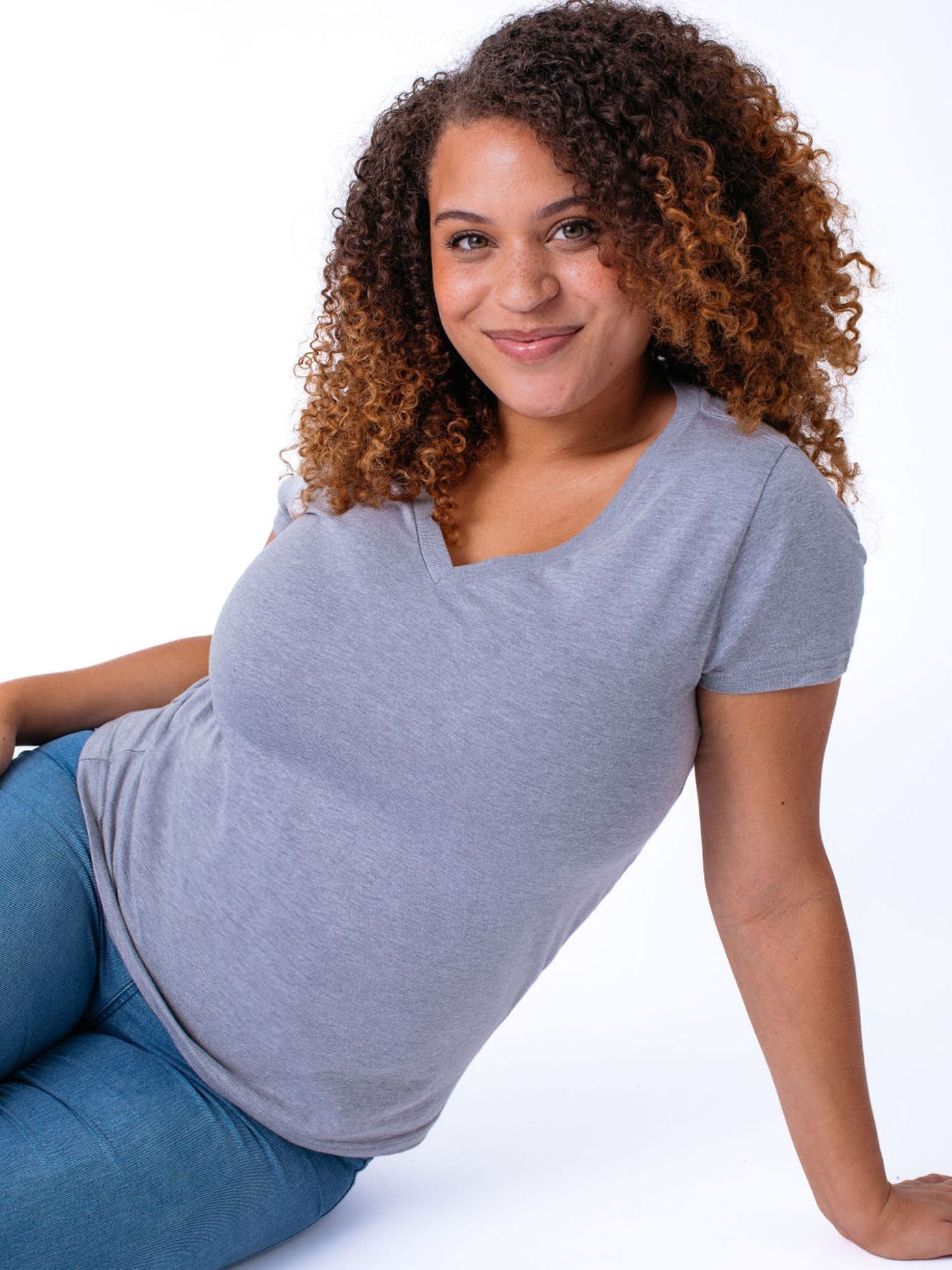  Women's Heather Grey V-Neck、mySite、ghnorth