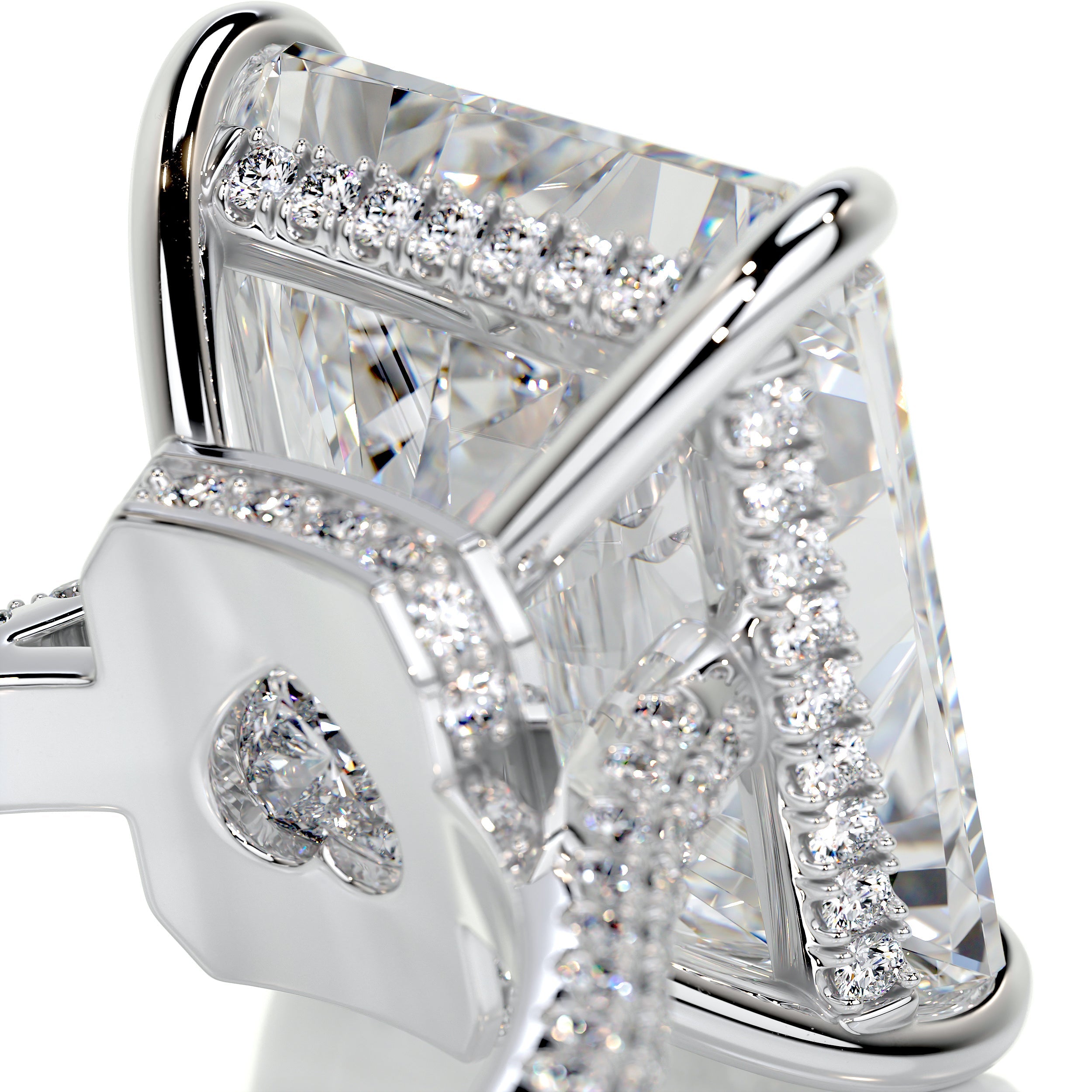 Cher Moissanite & Diamond Ring -14K White Gold (RTS)、mySite、hinf8tx79
