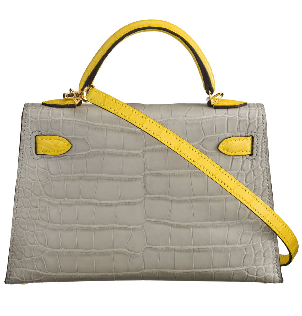 Hermès Kelly Mini 20 Gris Perle Jaune Citron Matte Alligator GHW HSS Bag、mySite、garminoutage.com