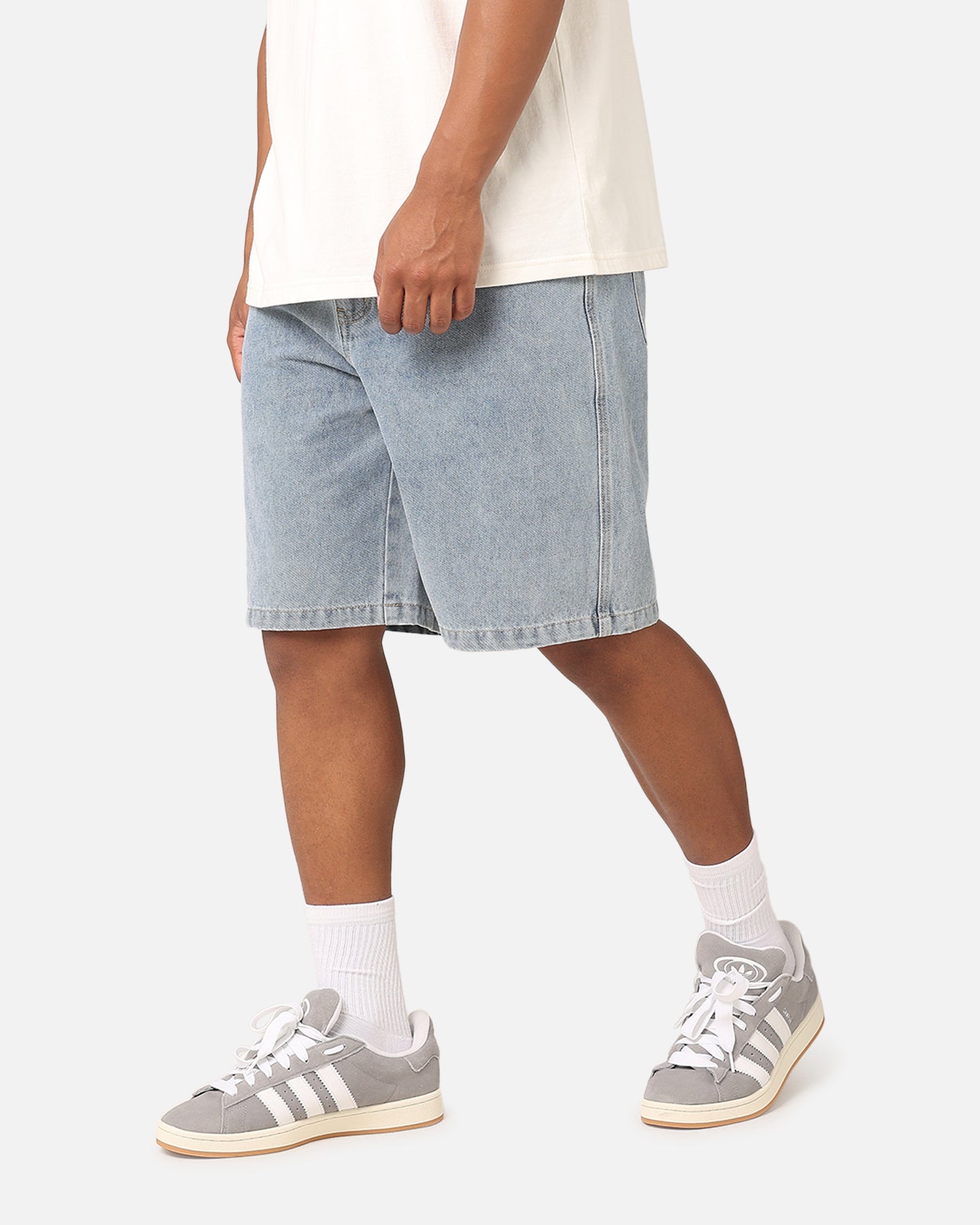 S Double Print Denim Standard Shorts Light Blue、mySite、zt4zffjzw